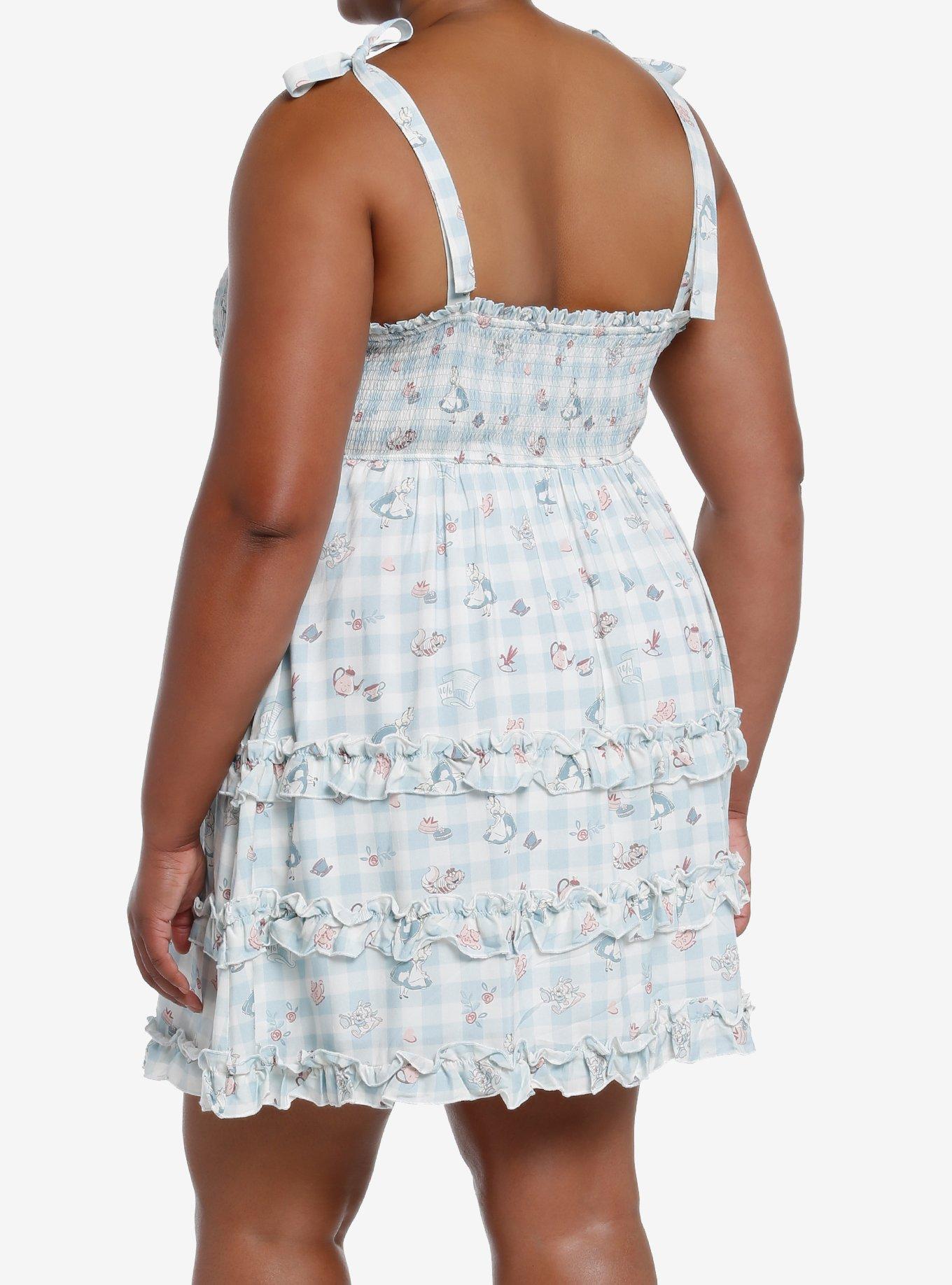 Her Universe Disney Alice in Wonderland Gingham Icons Allover Print Plus Size Tank Dress, MULTI, alternate