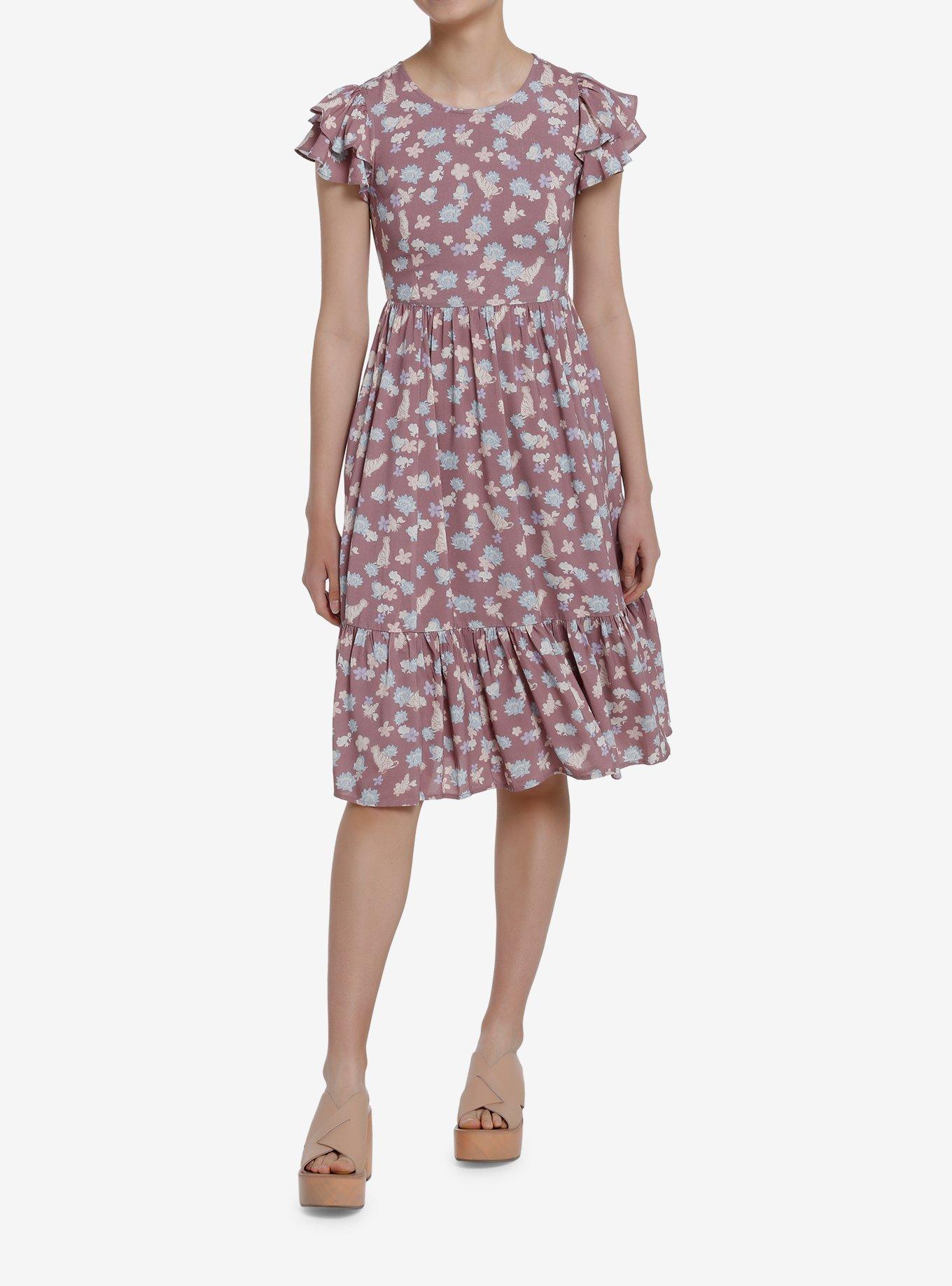 Her Universe Disney Princess Floral Sidekicks Allover Print Dress