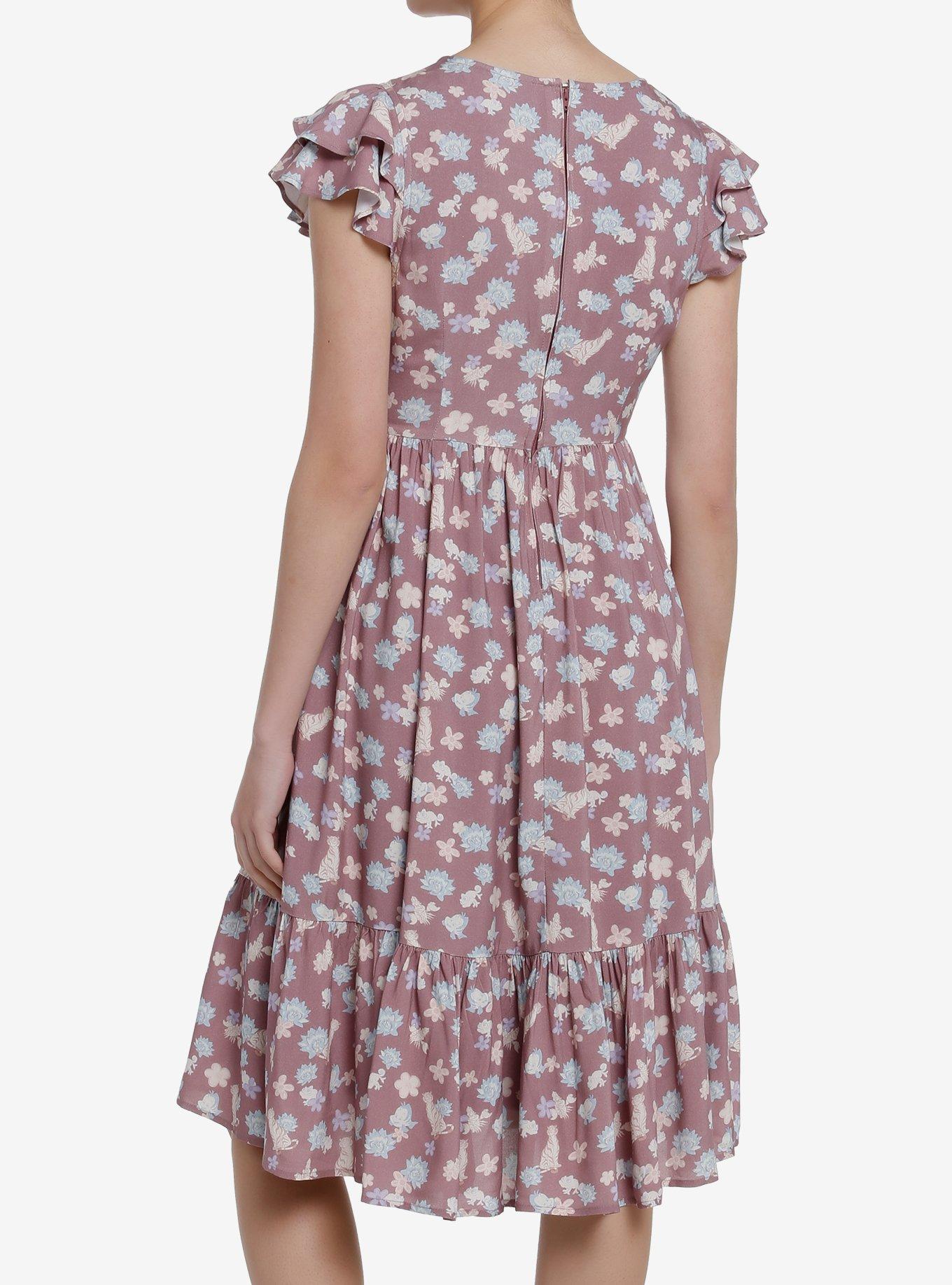 Her Universe Disney Princess Floral Sidekicks Allover Print Dress, LIGHT PINK, alternate