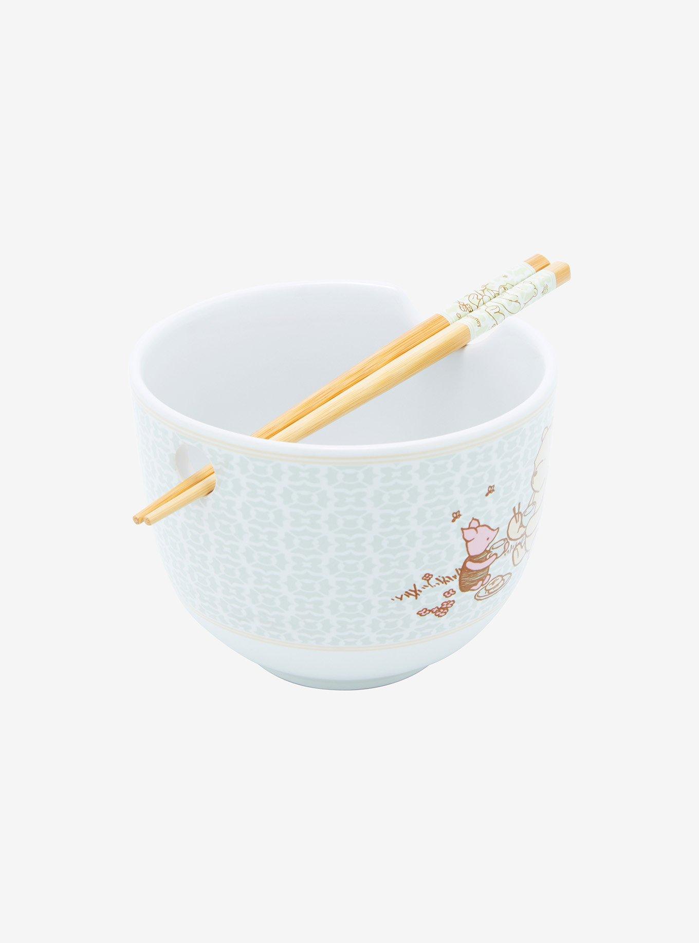 Disney Winnie The Pooh Picnic Scene Ramen Bowl With Chopsticks, , alternate