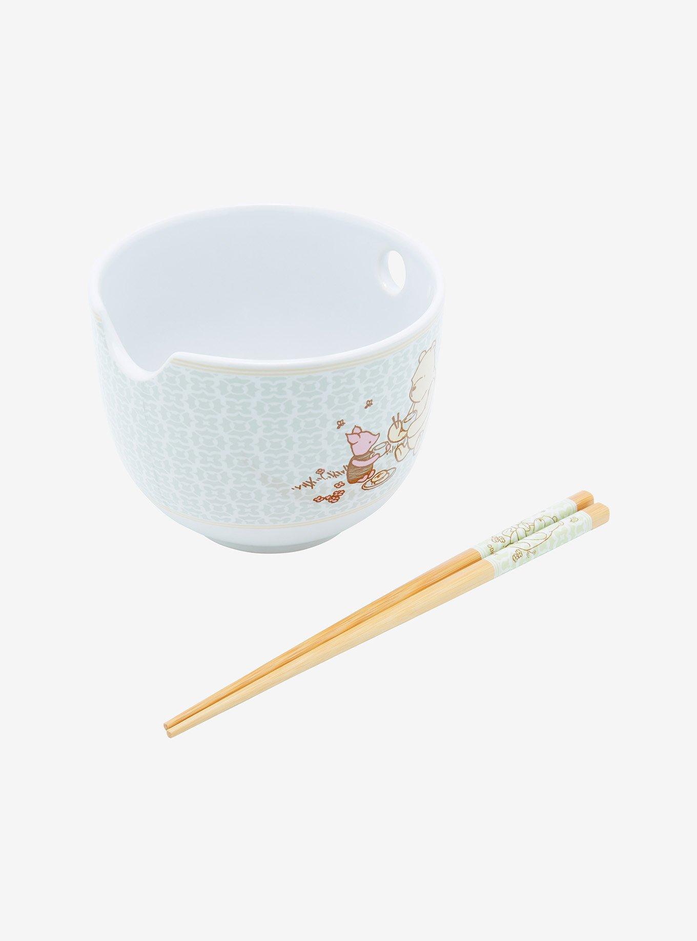 Disney Winnie The Pooh Picnic Scene Ramen Bowl With Chopsticks, , alternate