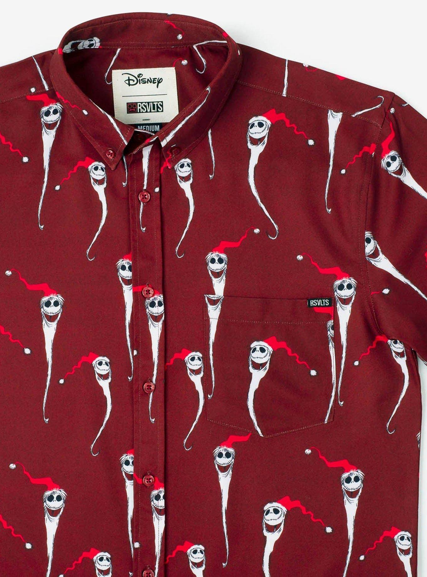 RSVLTS Disney Nightmare Before Christmas "Festive Jack" KUNUFLEX Short Sleeve Shirt, RED, alternate