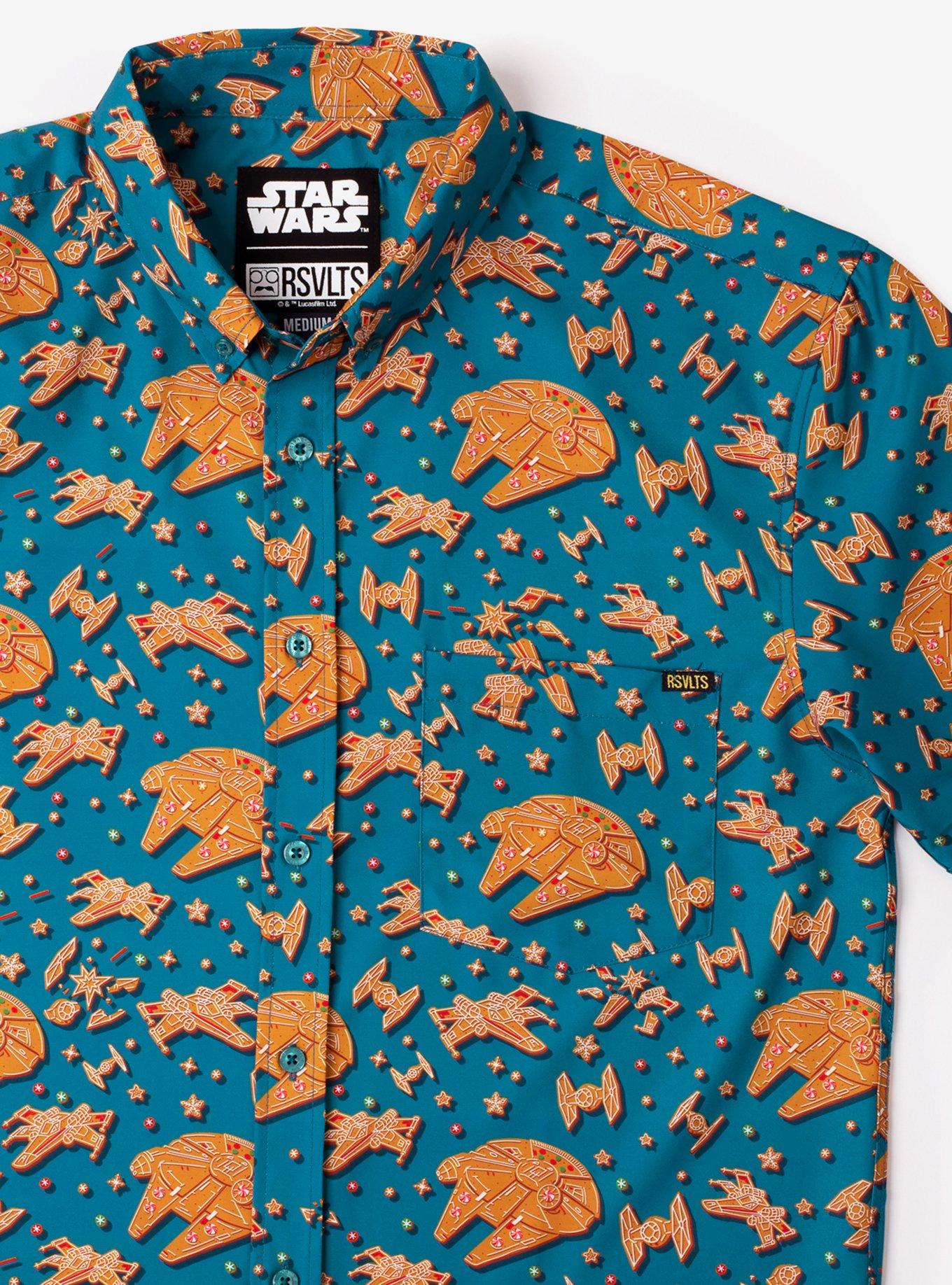 RSVLTS Star Wars Holiday "Rebel Crumb" KUNUFLEX Short Sleeve Shirt Green, GREEN, alternate