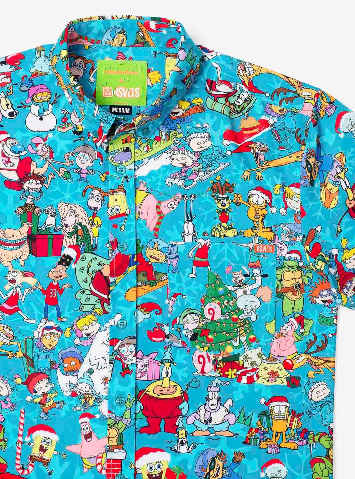 RSVLTS Nick Holiday Mashup "Jolly Mashup" KUNUFLEX Short Sleeve Shirt, BLUE, alternate
