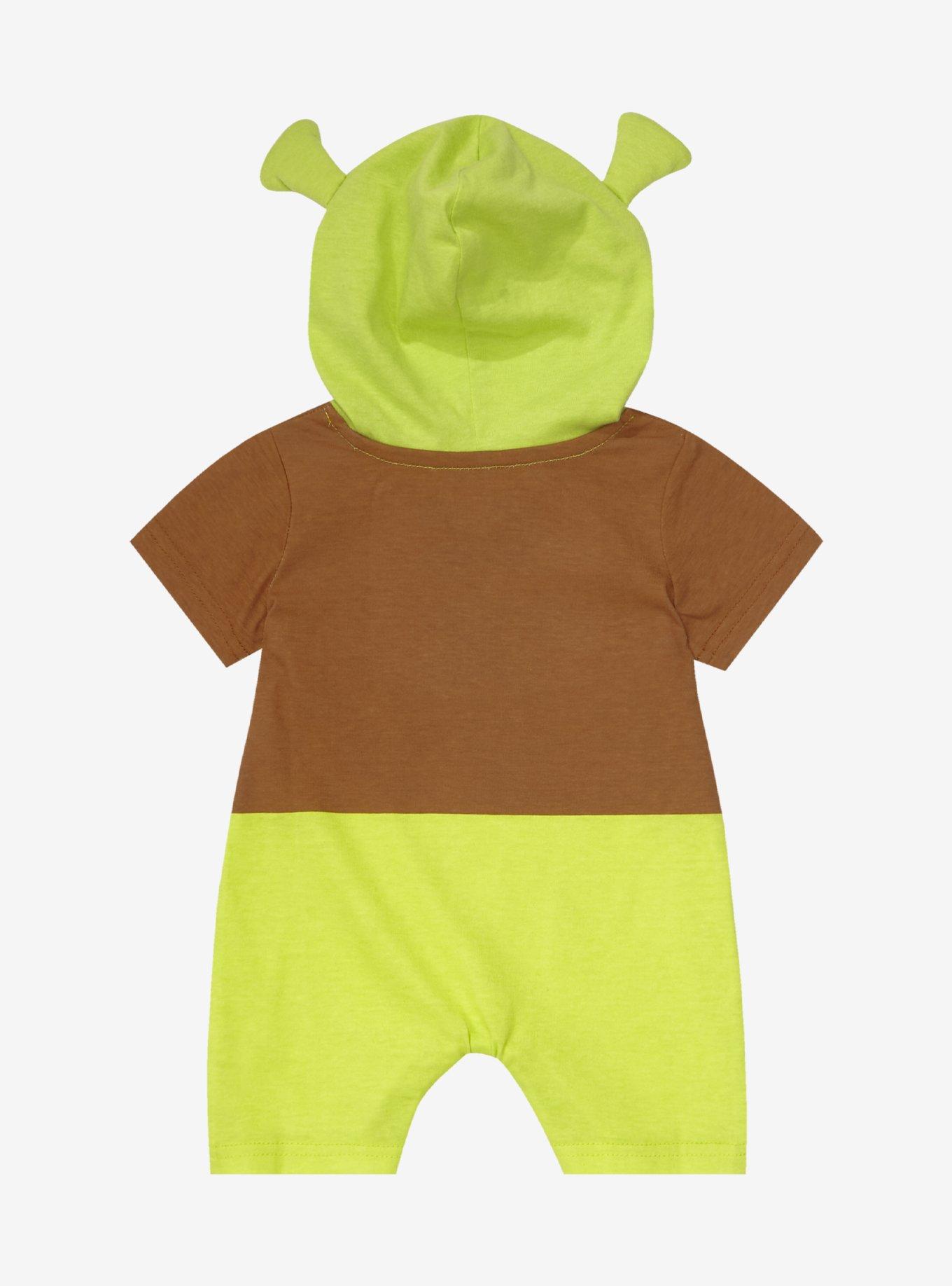 Shrek Ears Hooded Infant One-Piece - BoxLunch Exclusive, GREEN, alternate
