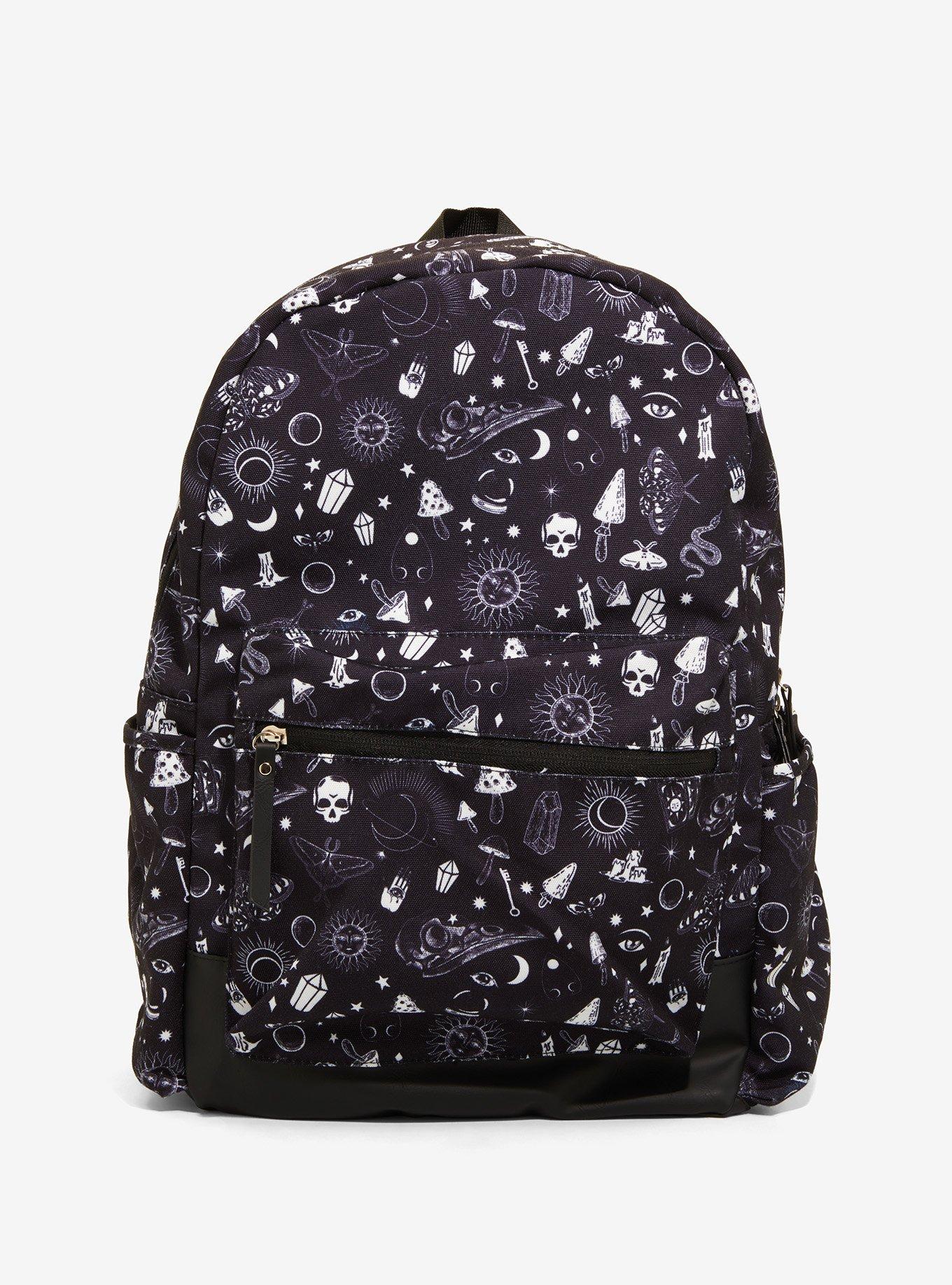 Mushrooms Moons & Crystals Backpack, , alternate