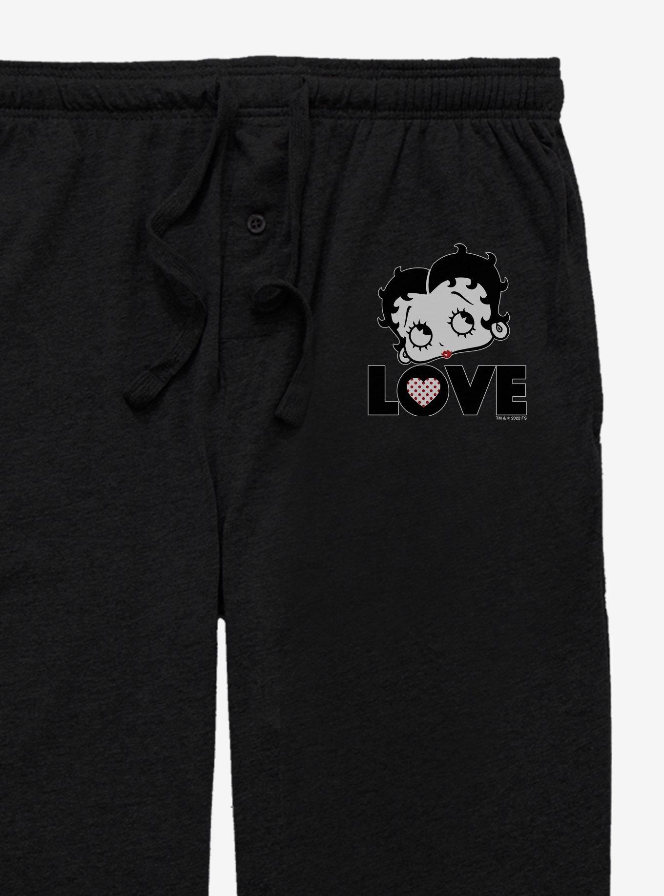 Betty Boop Love Pajama Pants, BLACK, alternate