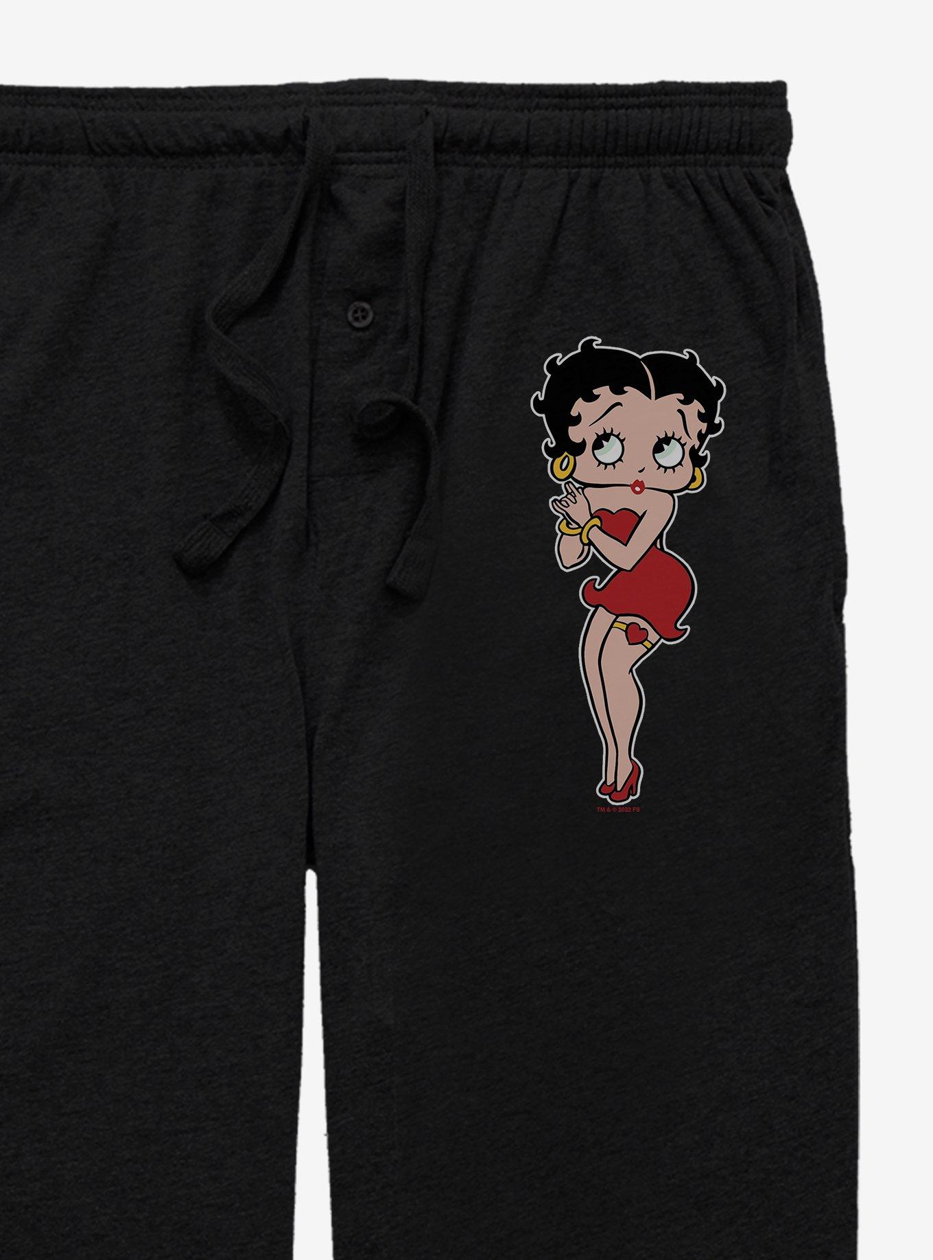 Betty Boop Pose Pajama Pants, BLACK, alternate