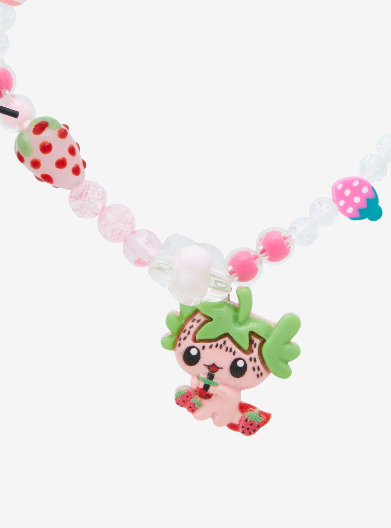 Strawberry Axolotl Beaded Phone Wristlet - BoxLunch Exclusive, , alternate