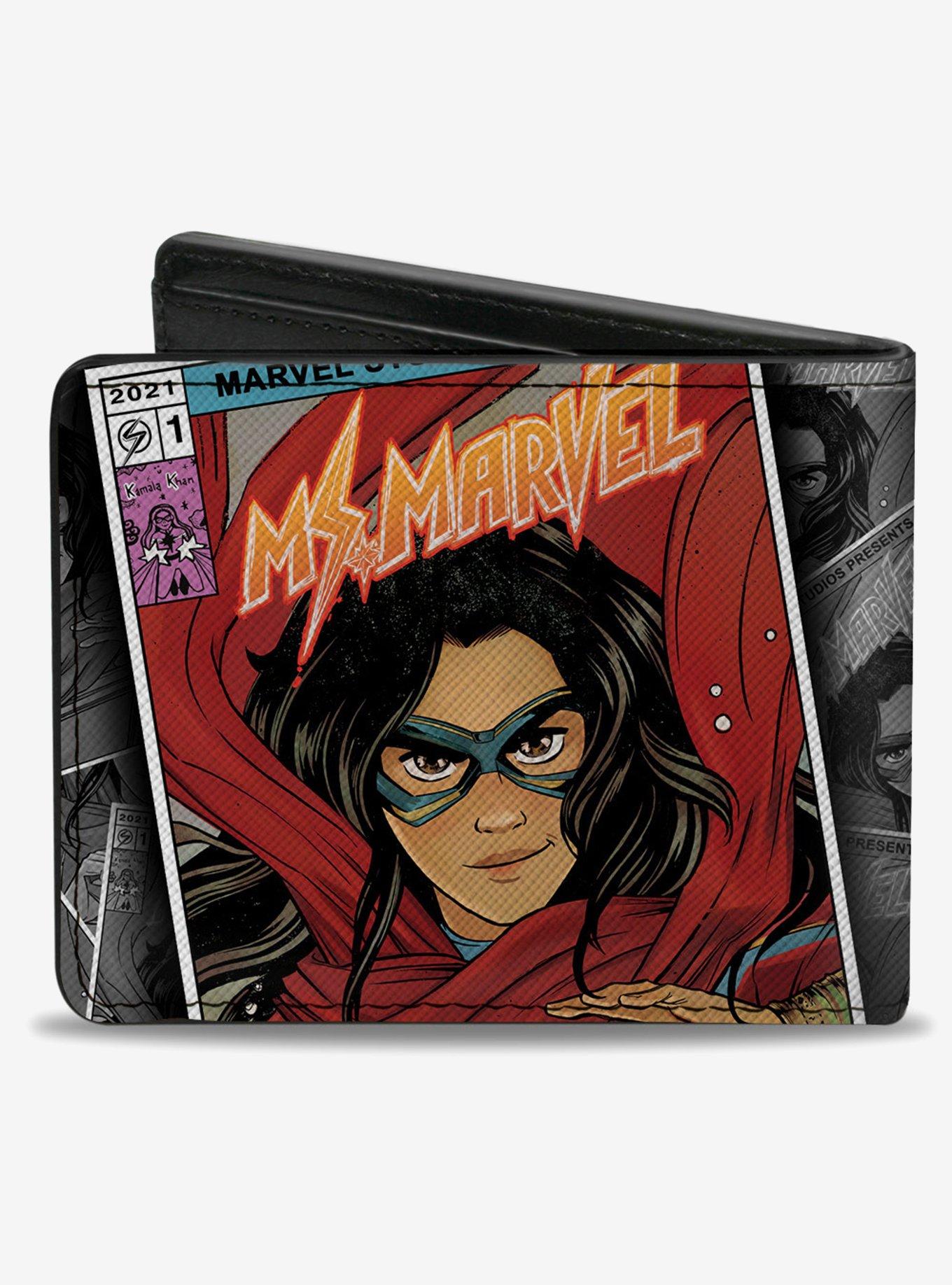 Marvel Avengers Ms Marvel Kamala Khan Comic Book Cover Bifold Wallet, , alternate