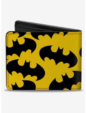 DC Comics Batman Bat Signal Scattered Yellow Black Bifold Wallet, , hi-res