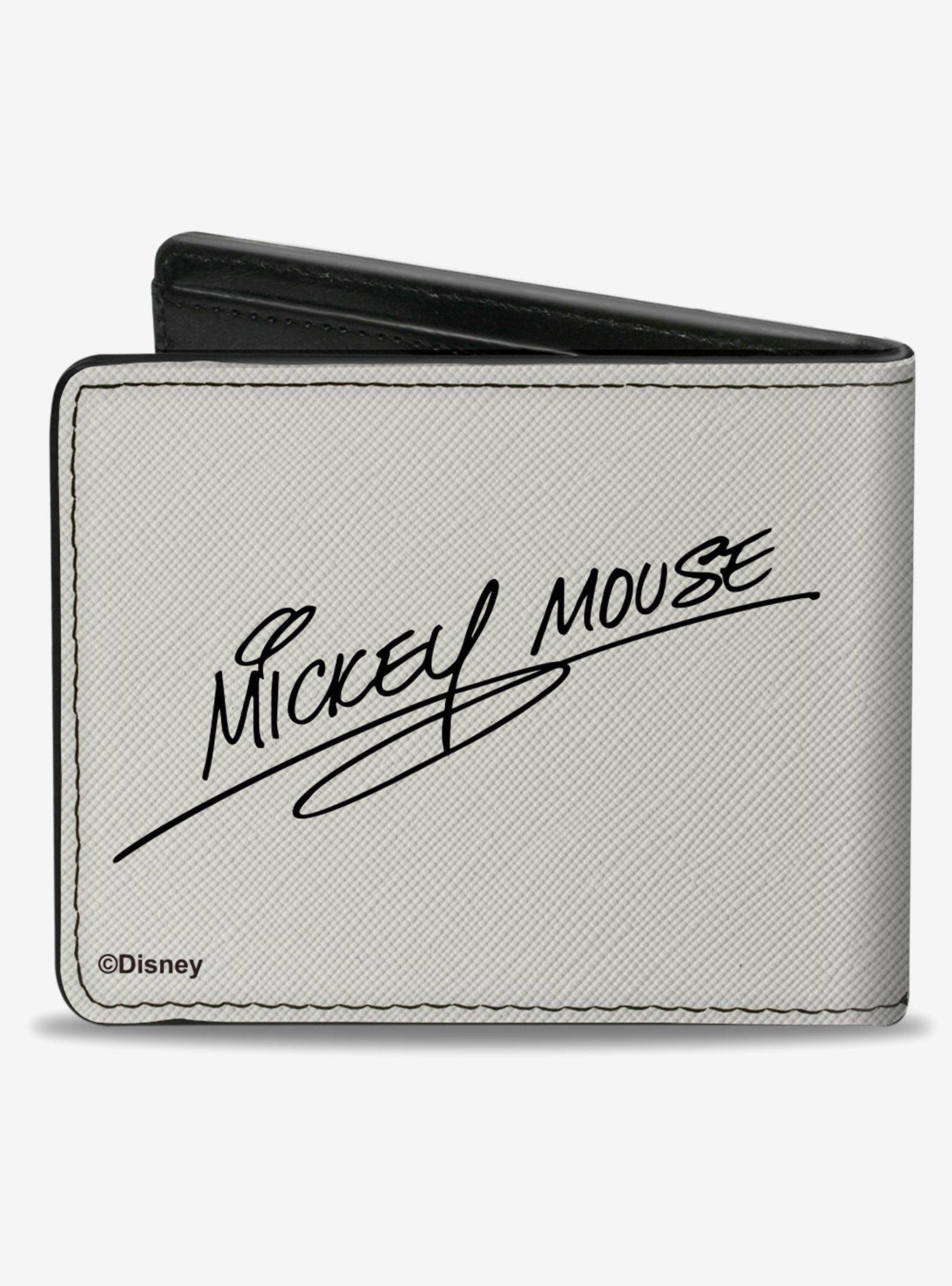 Disney Mickey Mouse Standing Pose And Script Bifold Wallet, , hi-res