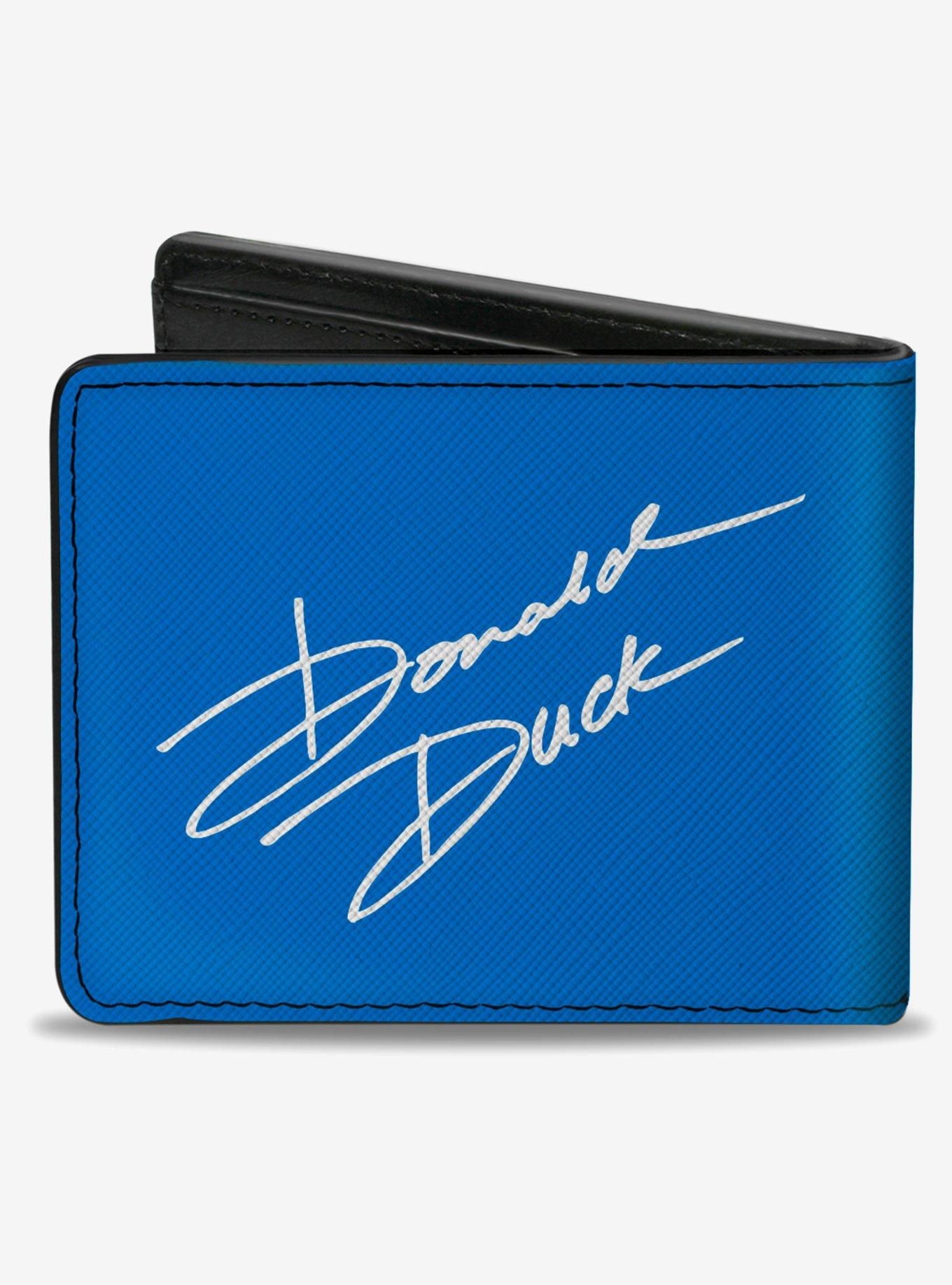 Disney Donald Duck Face Close Up And Signature Bifold Wallet, , hi-res