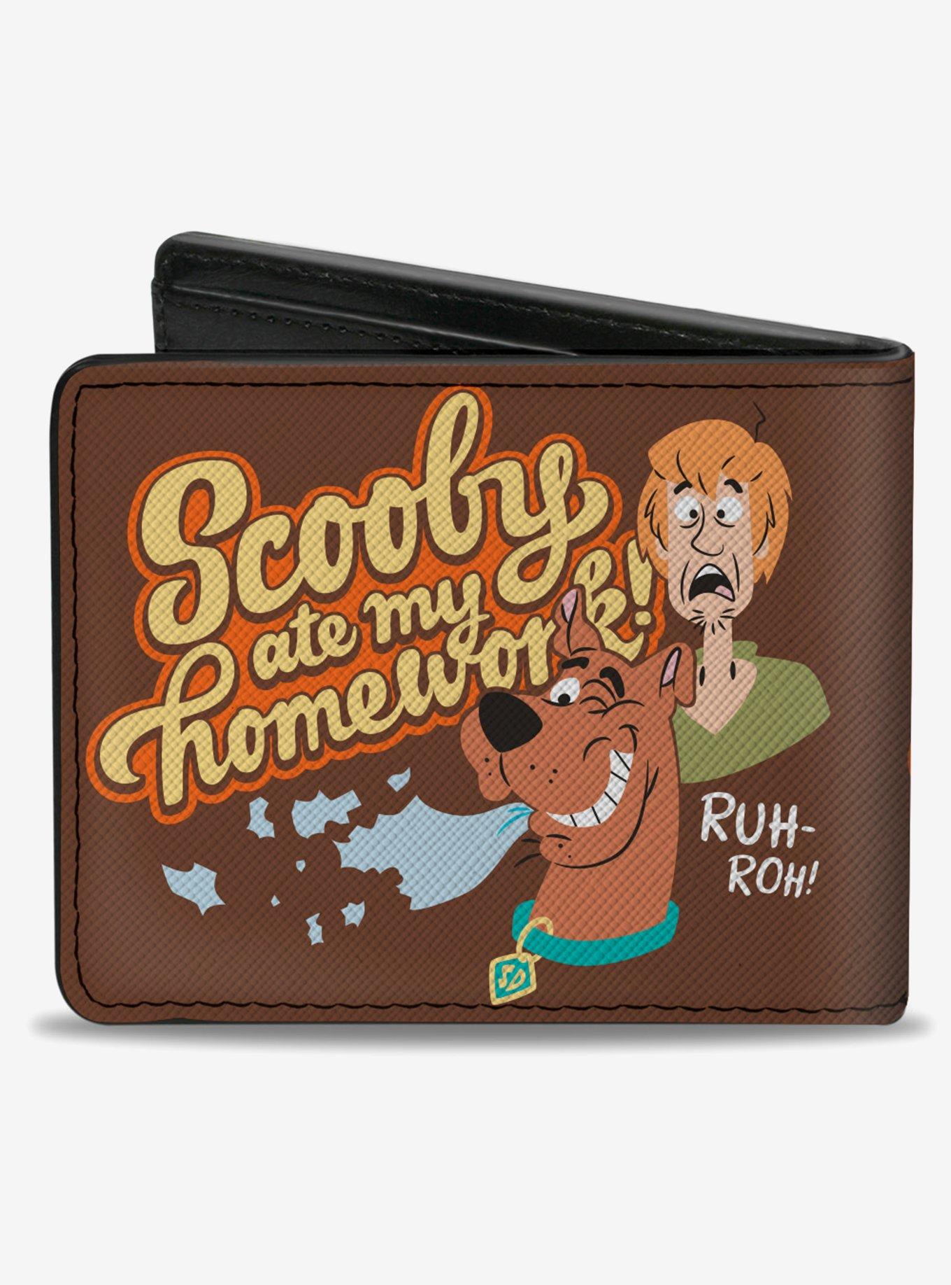 Scooby-Doo! Scooby Doo And Shaggy Scooby Ate My Homework Pose Brown Bifold Wallet, , alternate