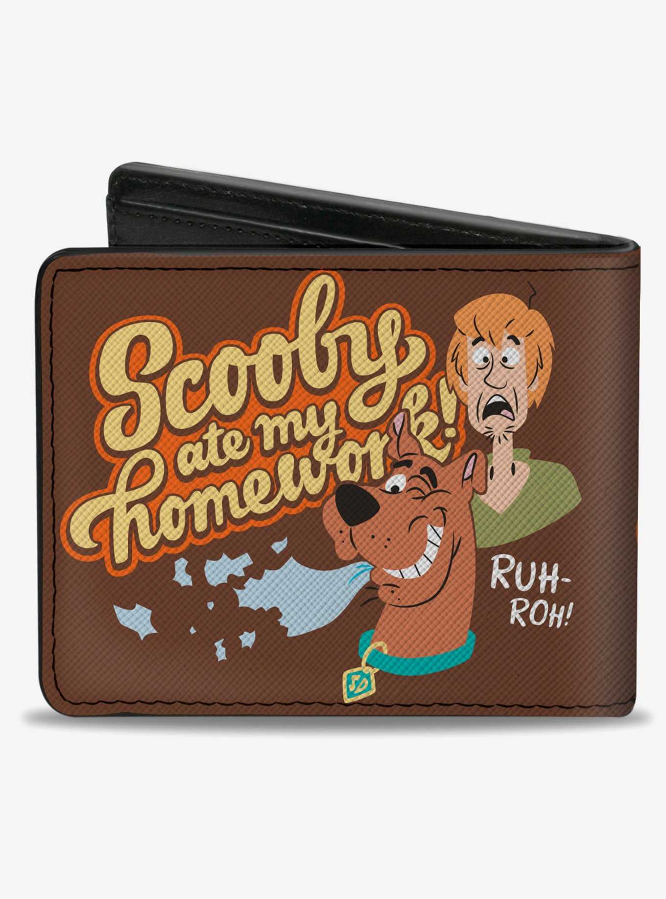 Scooby-Doo! Scooby Doo And Shaggy Scooby Ate My Homework Pose Brown Bifold Wallet, , hi-res