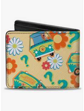 Scooby-Doo! Mystery Machine And Flowers Collage Bifold Wallet, , hi-res