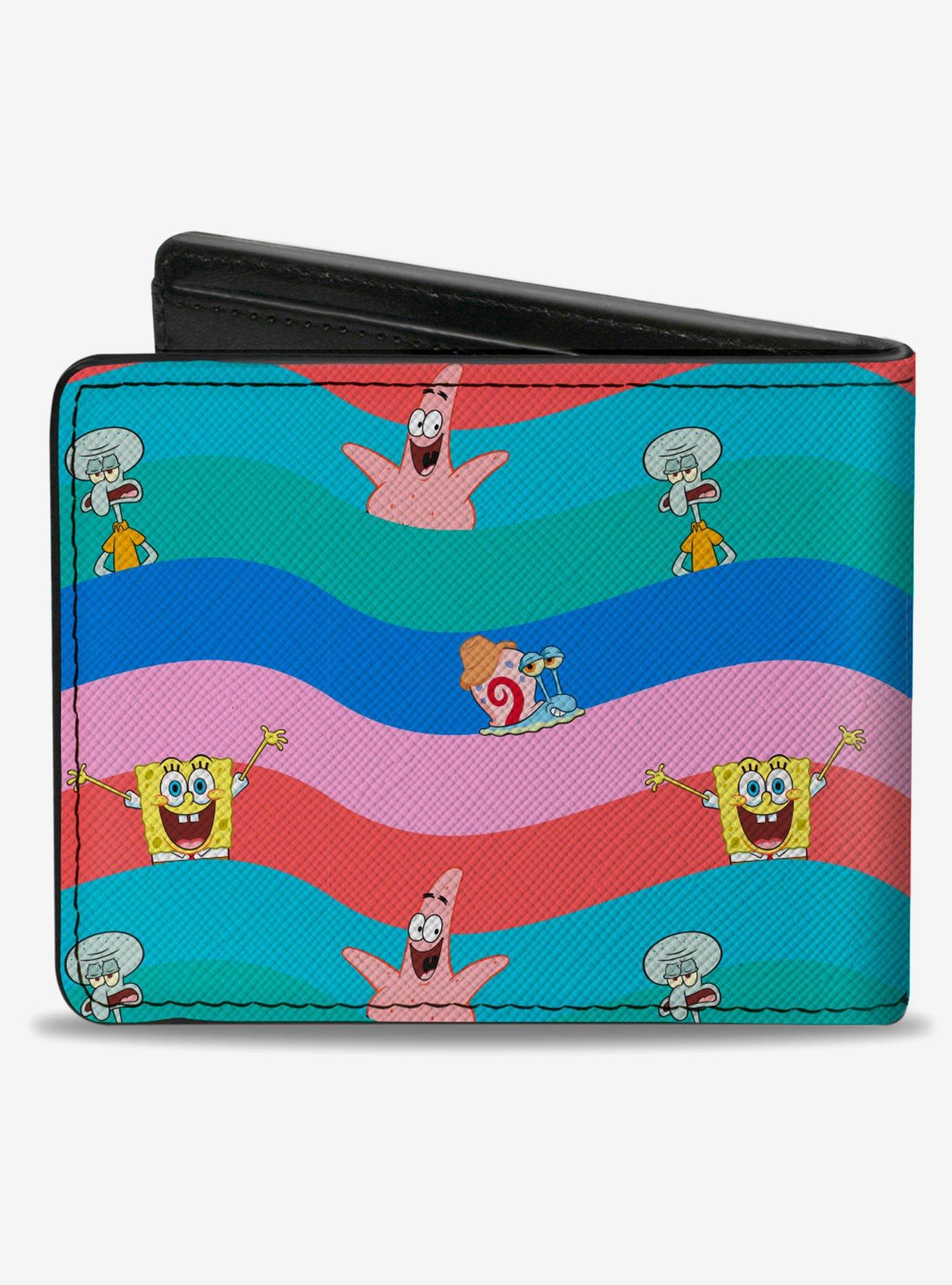 Spongebob Squarepants And Friends Poses Wavy Stripe Bifold Wallet, , hi-res