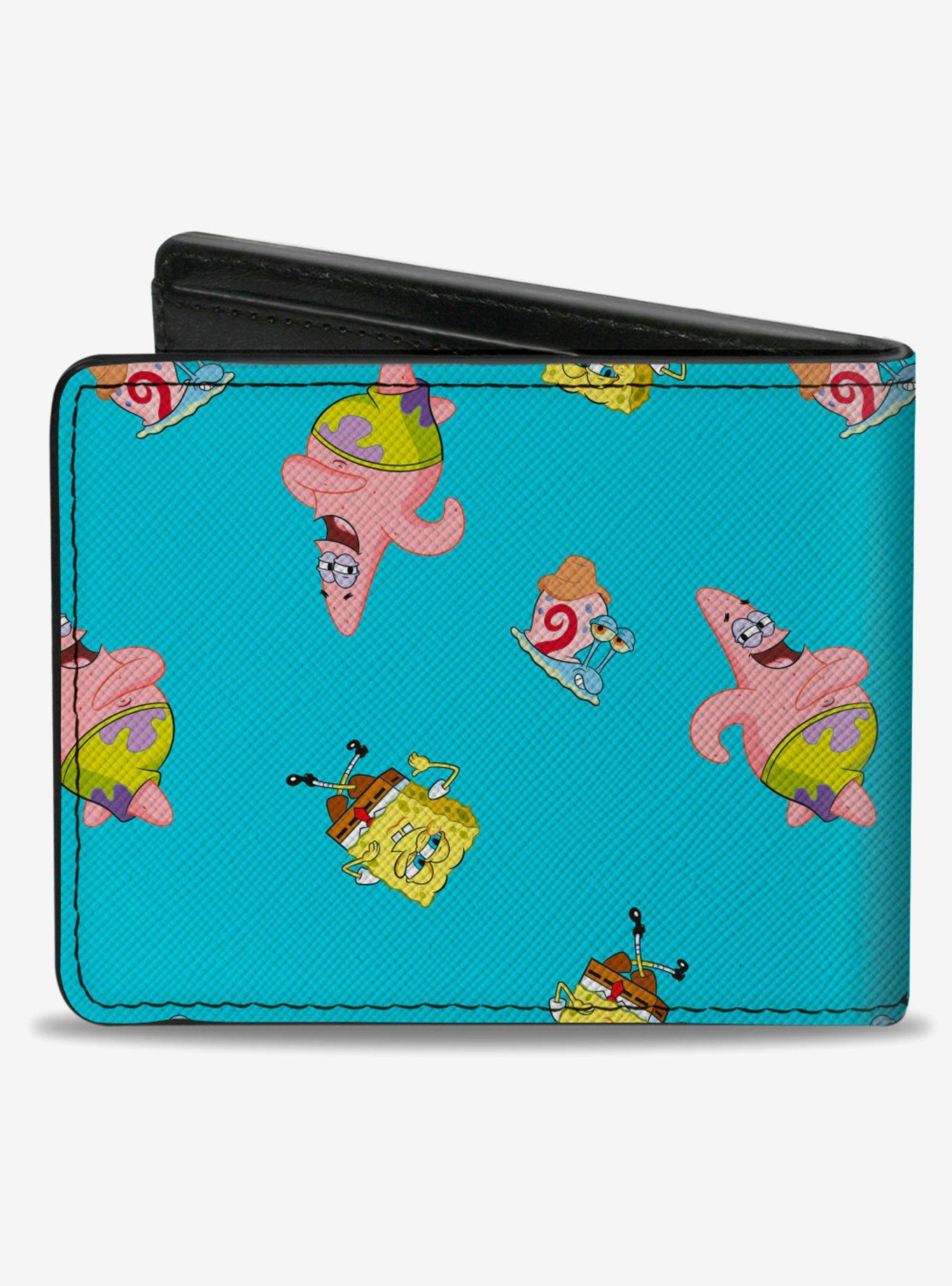 Spongebob Squarepants Patrick And Gary Poses Scattered Bifold Wallet, , hi-res