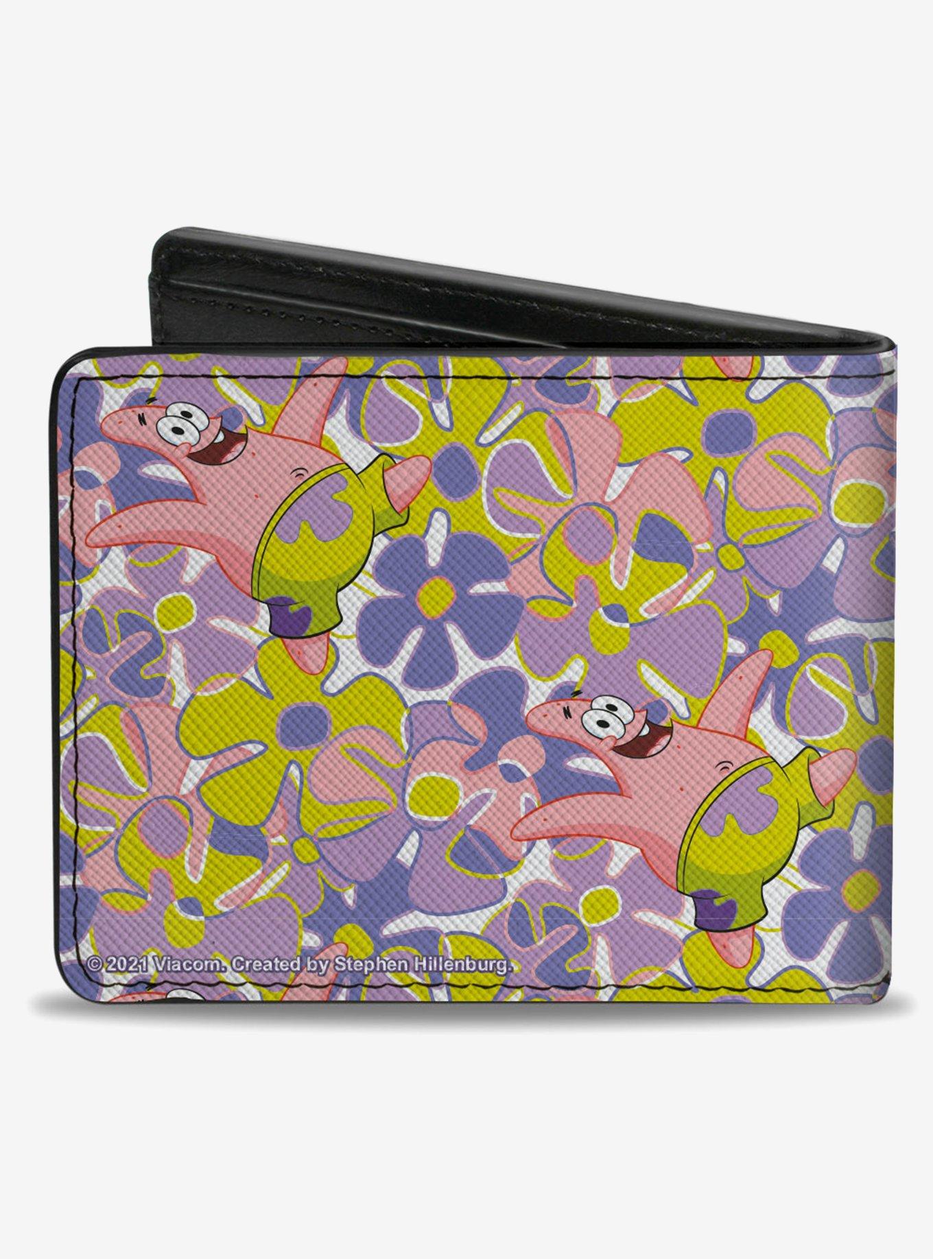 Spongebob Squarepants Patrick Starfish Sea Flowers Pose Colla Bifold Wallet, , hi-res