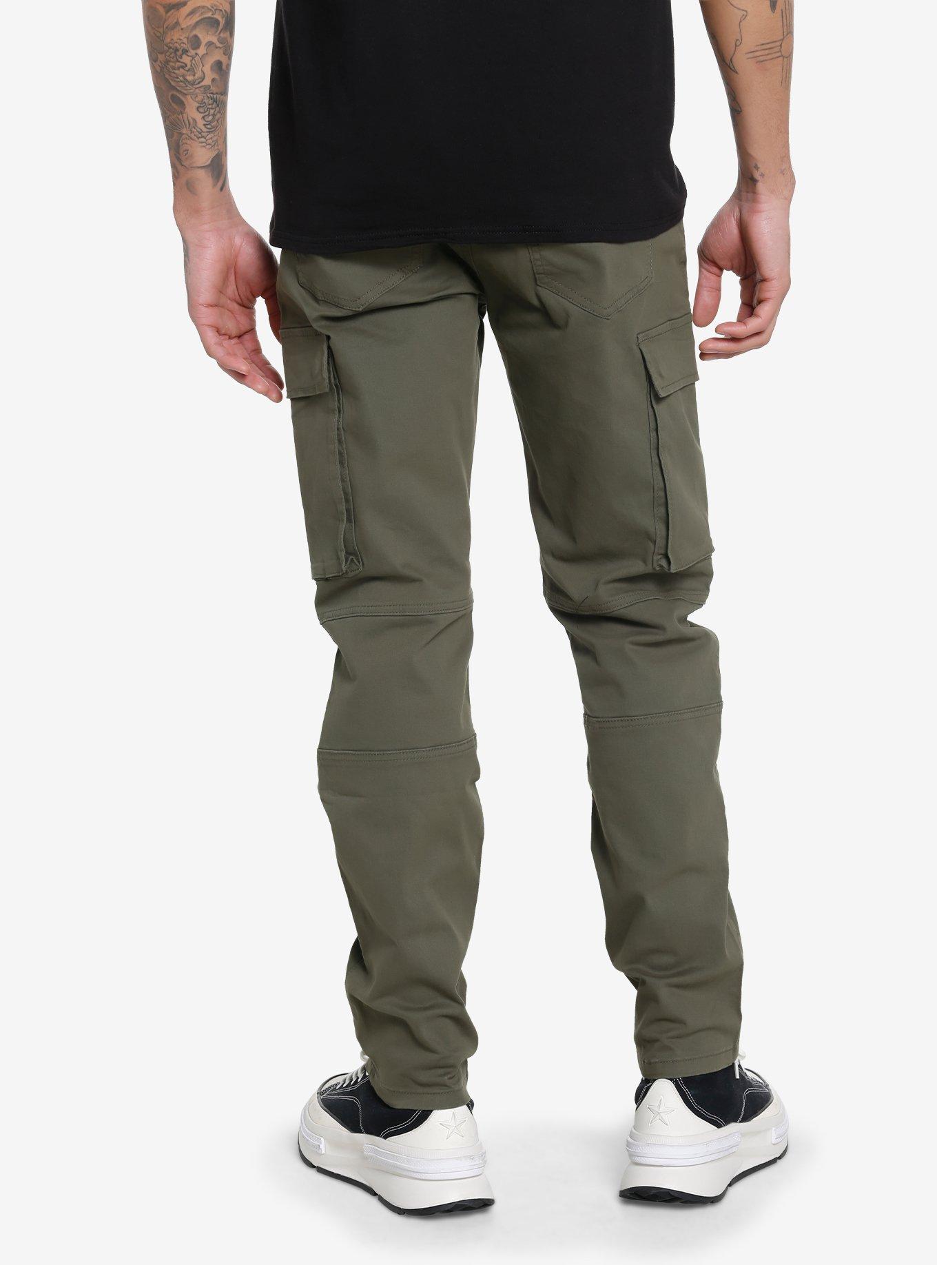 Olive Zipper Cargo Pants, OLIVE, alternate