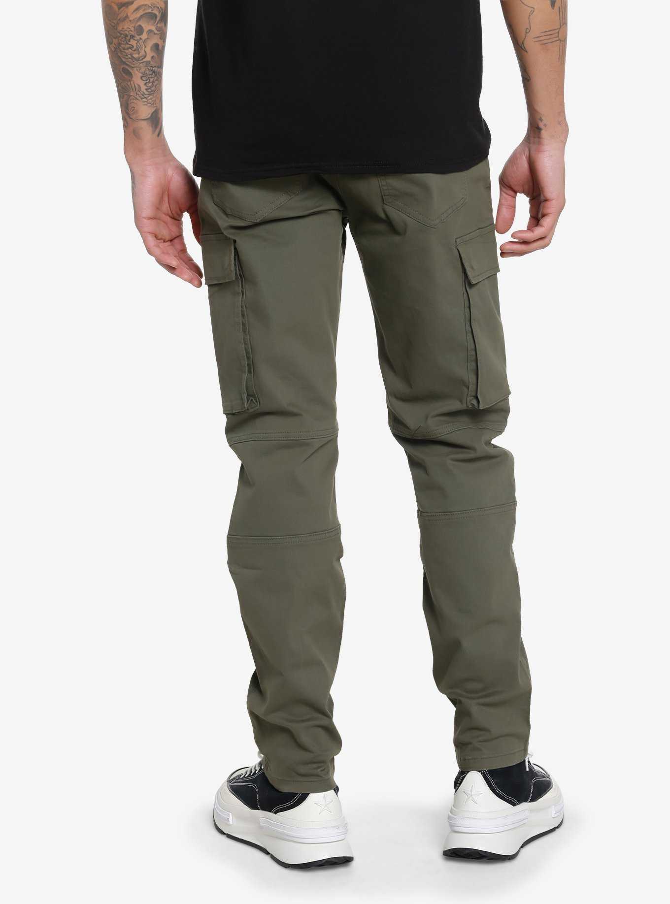 Olive Zipper Cargo Pants, , hi-res