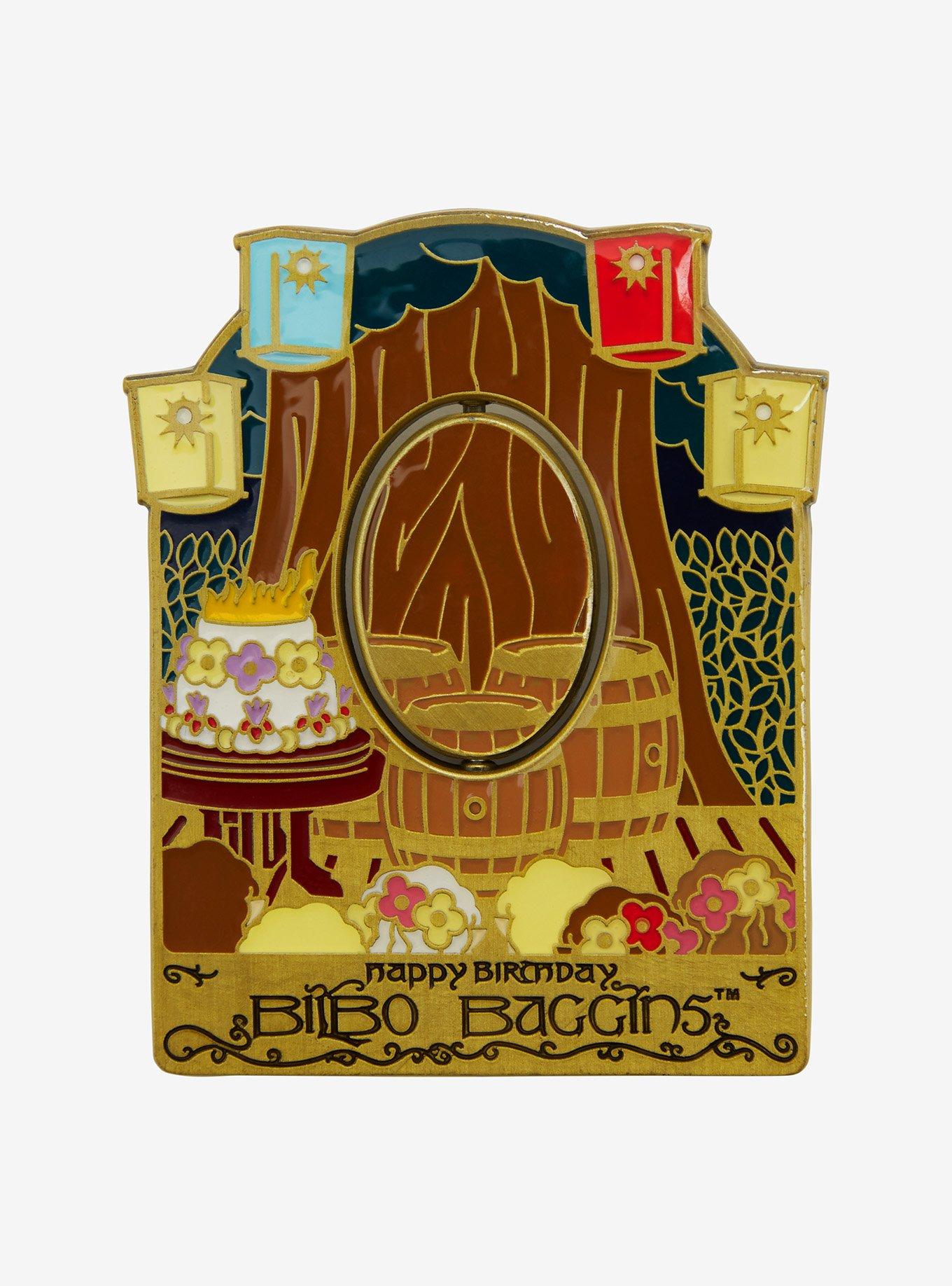 The Lord of the Rings Bilbo Baggins Birthday Spinning Enamel Pin - BoxLunch Exclusive, , alternate