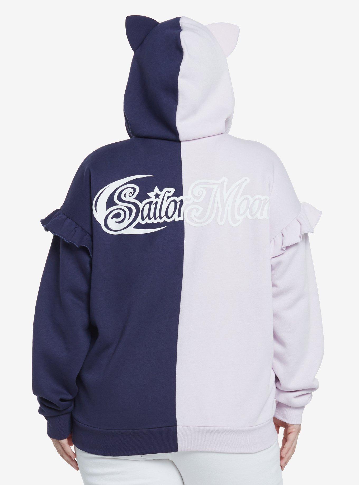 Pretty Guardian Sailor Moon Luna & Artemis Split Girls Hoodie Plus Size, , hi-res