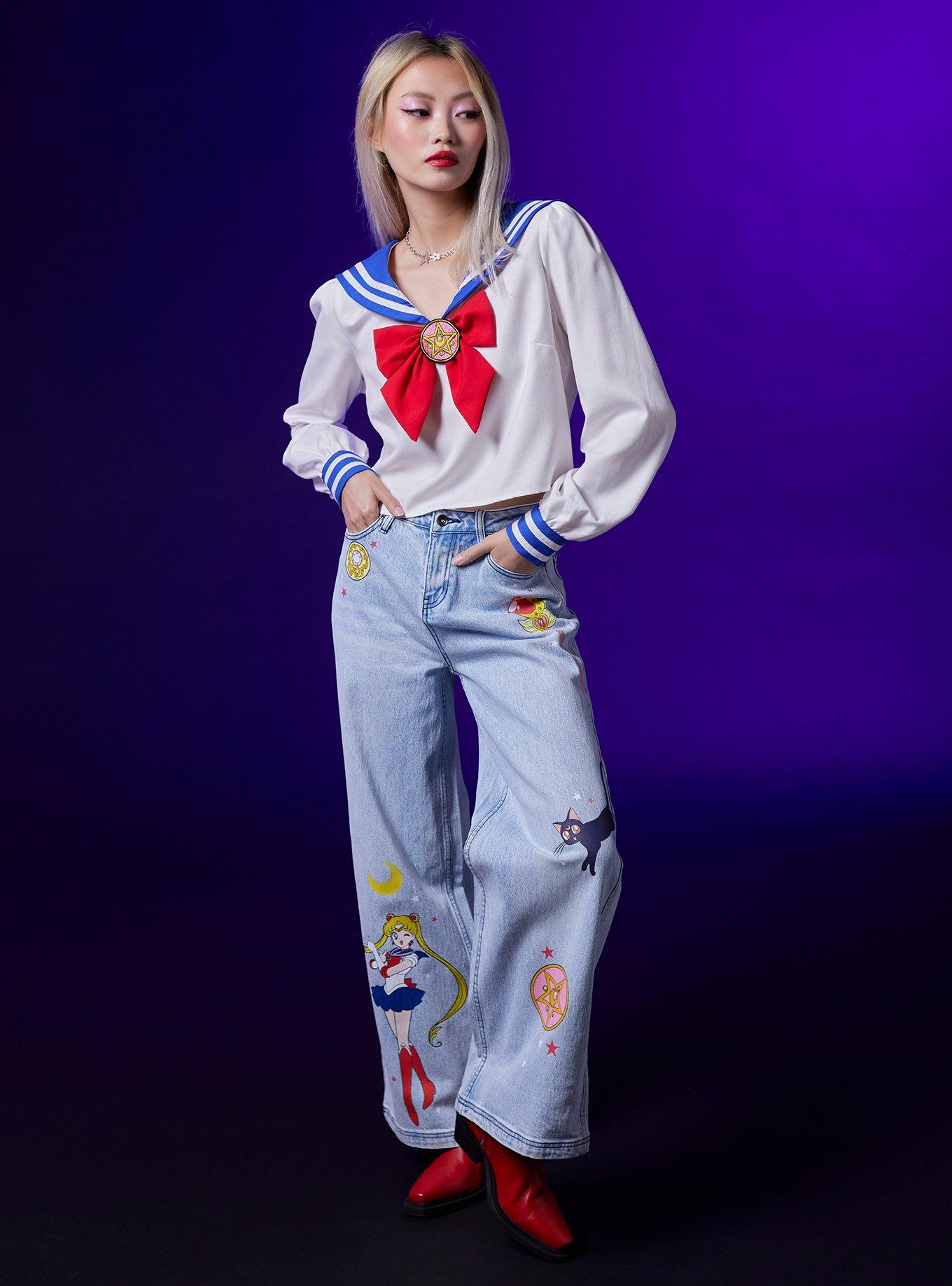 Pretty Guardian Sailor Moon Usagi School Uniform Girls Long-Sleeve Top, MULTI, alternate