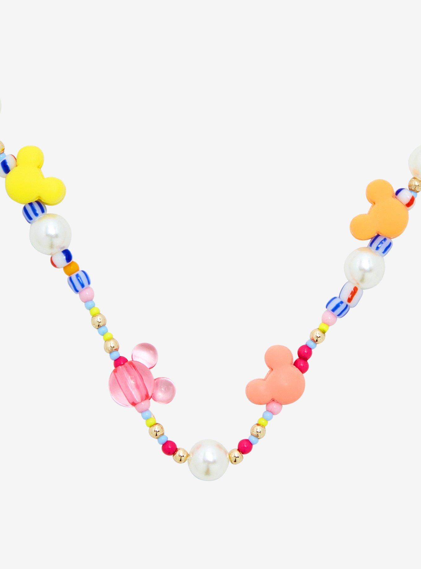 Disney Mickey Mouse Colorful Mickey Beaded Necklace, , alternate