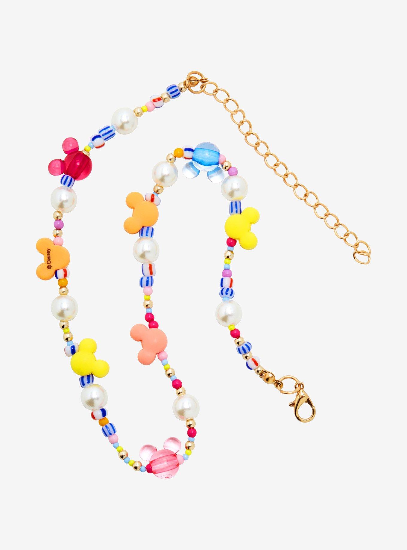 Disney Mickey Mouse Colorful Mickey Beaded Necklace, , alternate