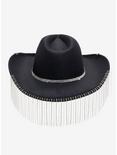 Black Rhinestone Fringe Cowboy Hat, , alternate