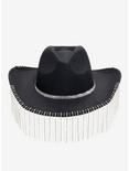 Black Rhinestone Fringe Cowboy Hat, , alternate
