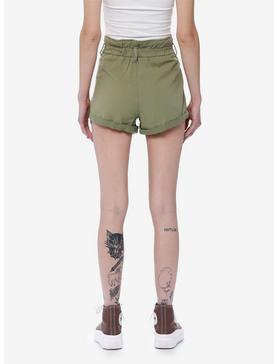 Social Collision Green Paperbag Shorts, , hi-res