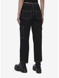 Black & White Stitch Carpenter Pants, BLACK, alternate