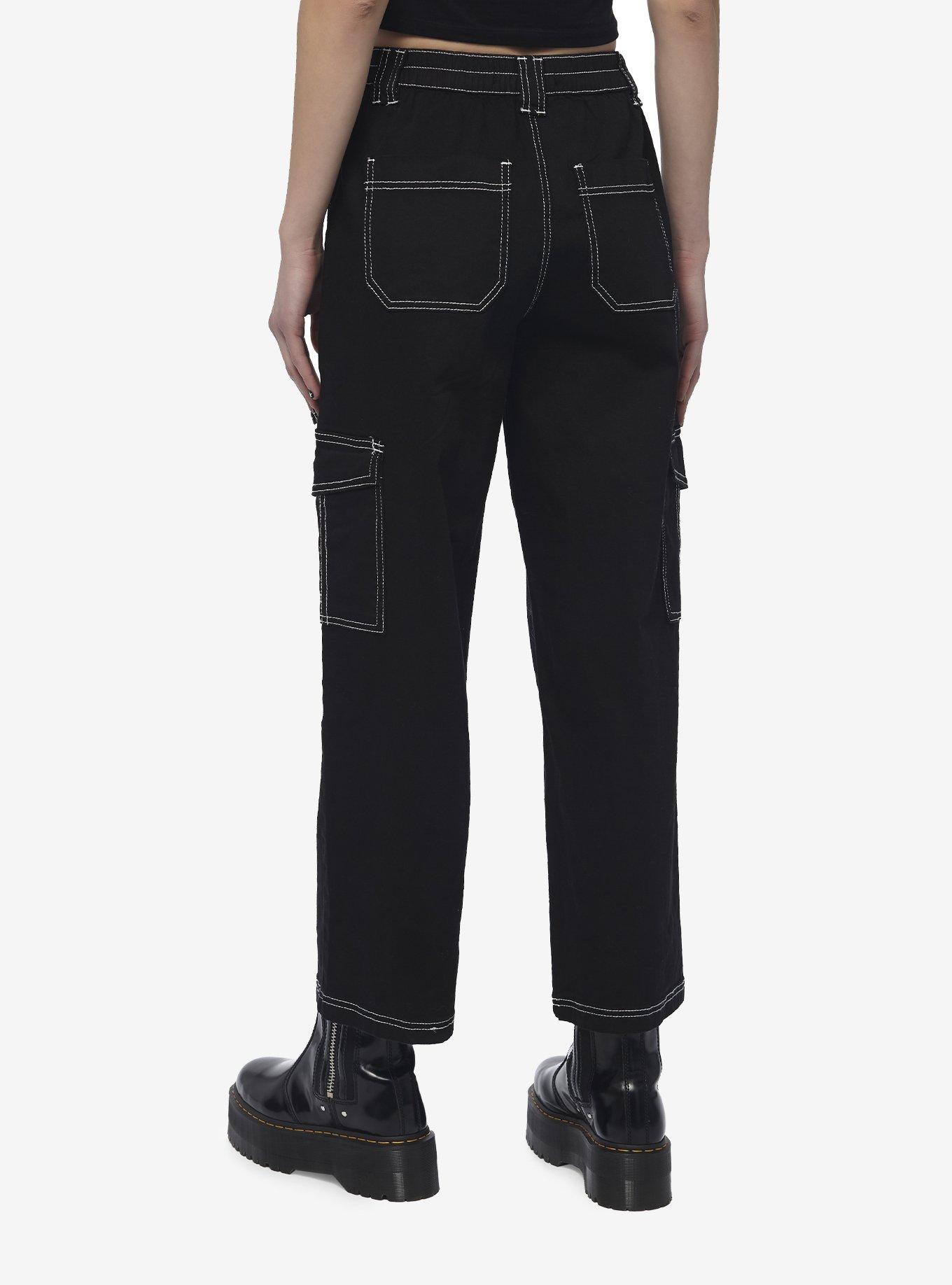 Black & White Stitch Carpenter Pants, , hi-res