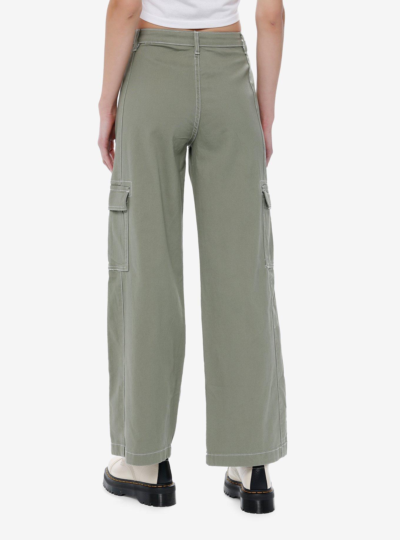 Green Cargo Skater Pants, OLIVE, alternate