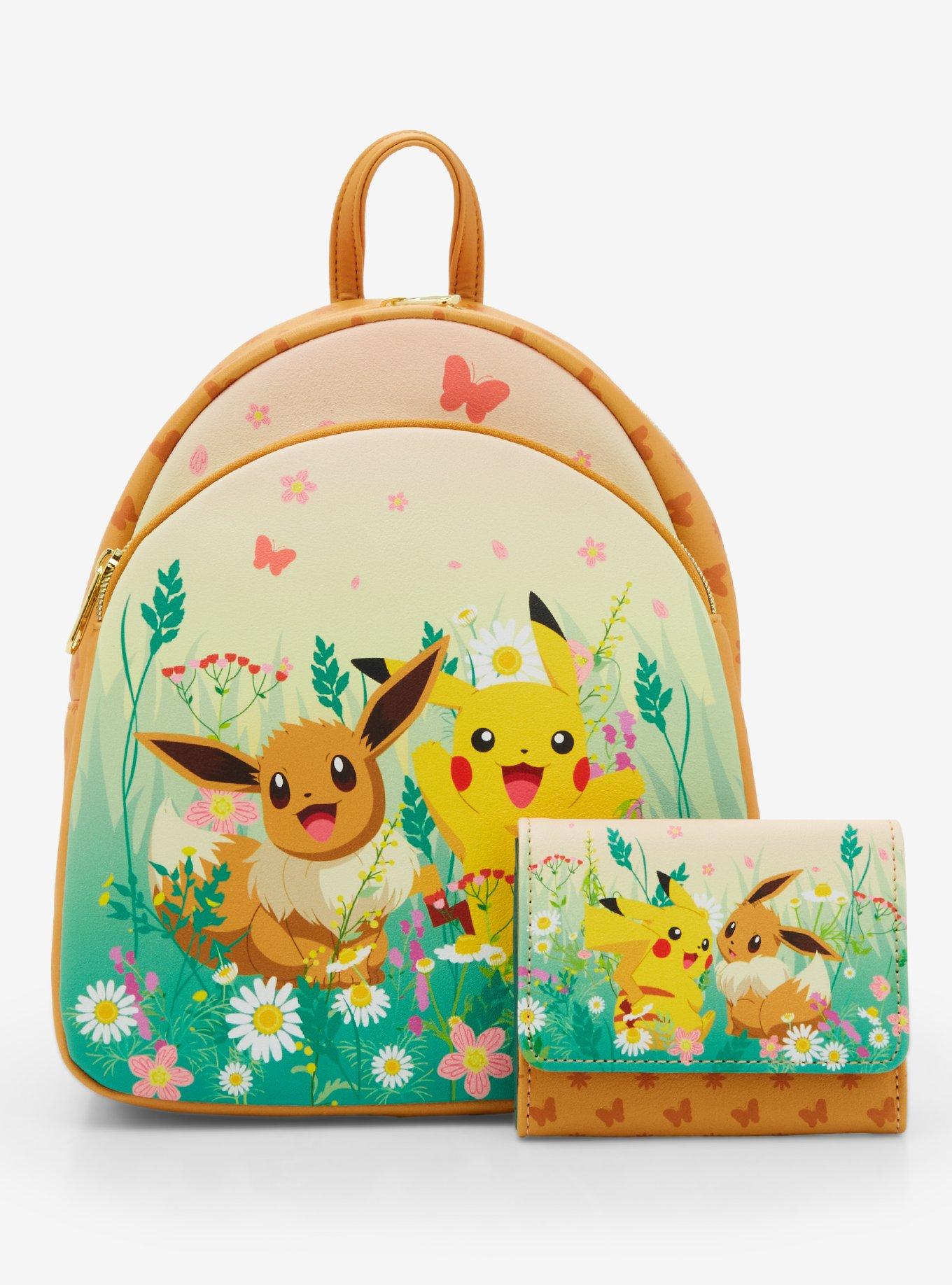 Loungefly Pokemon Pikachu & Eevee Flowers Mini Backpack, , alternate