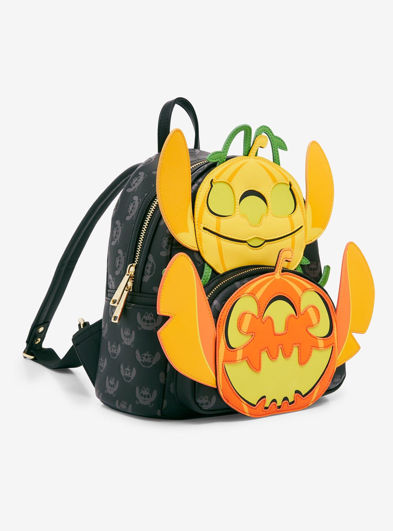 Loungefly Disney Lilo & Stitch: The Series Angel & Stitch Jack-O-Lantern Glow-in-The-Dark Mini Backpack - BoxLunch Exclusive, , alternate