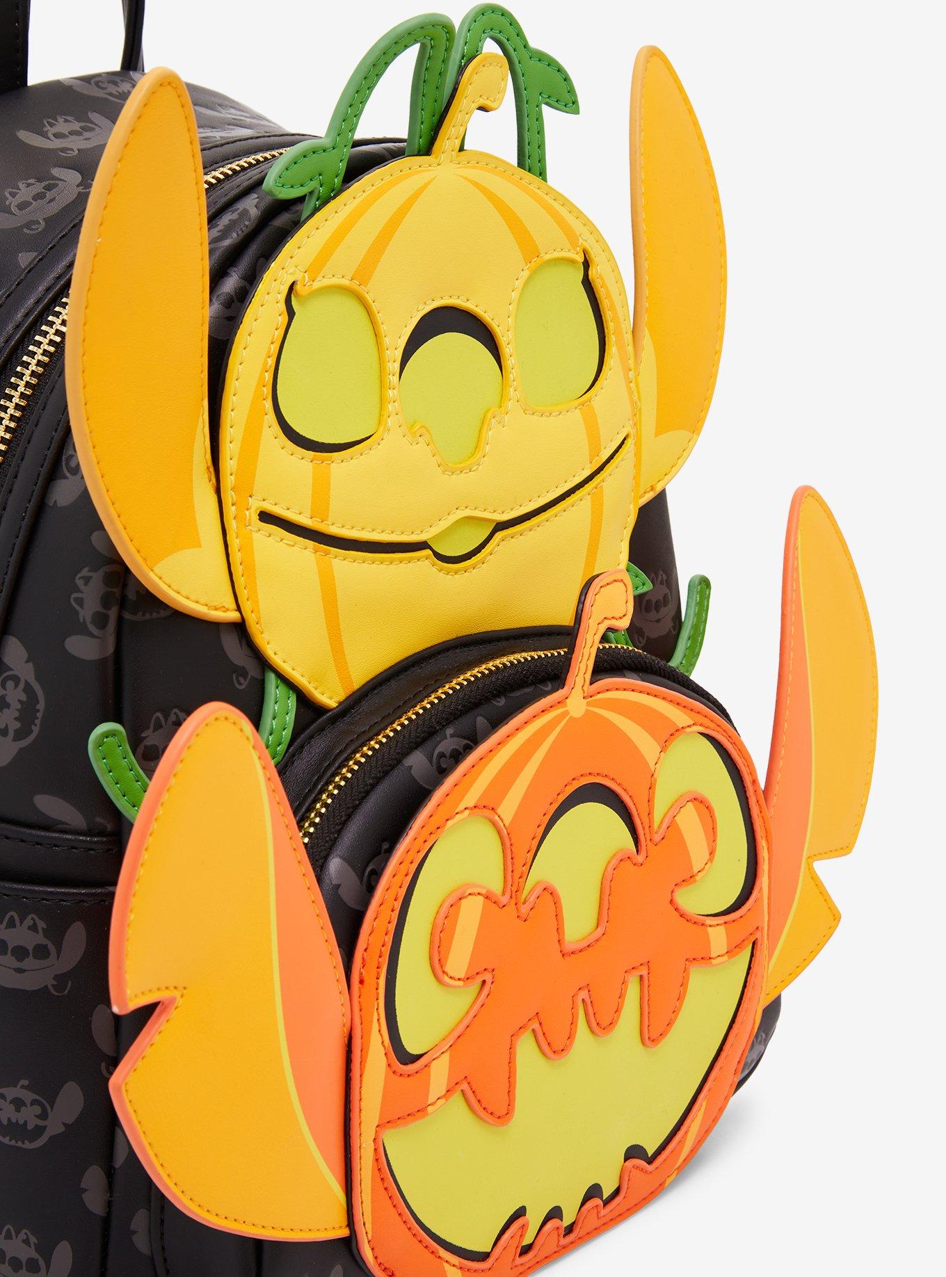 Loungefly Disney Lilo & Stitch: The Series Angel & Stitch Jack-O-Lantern Glow-in-The-Dark Mini Backpack - BoxLunch Exclusive, , alternate