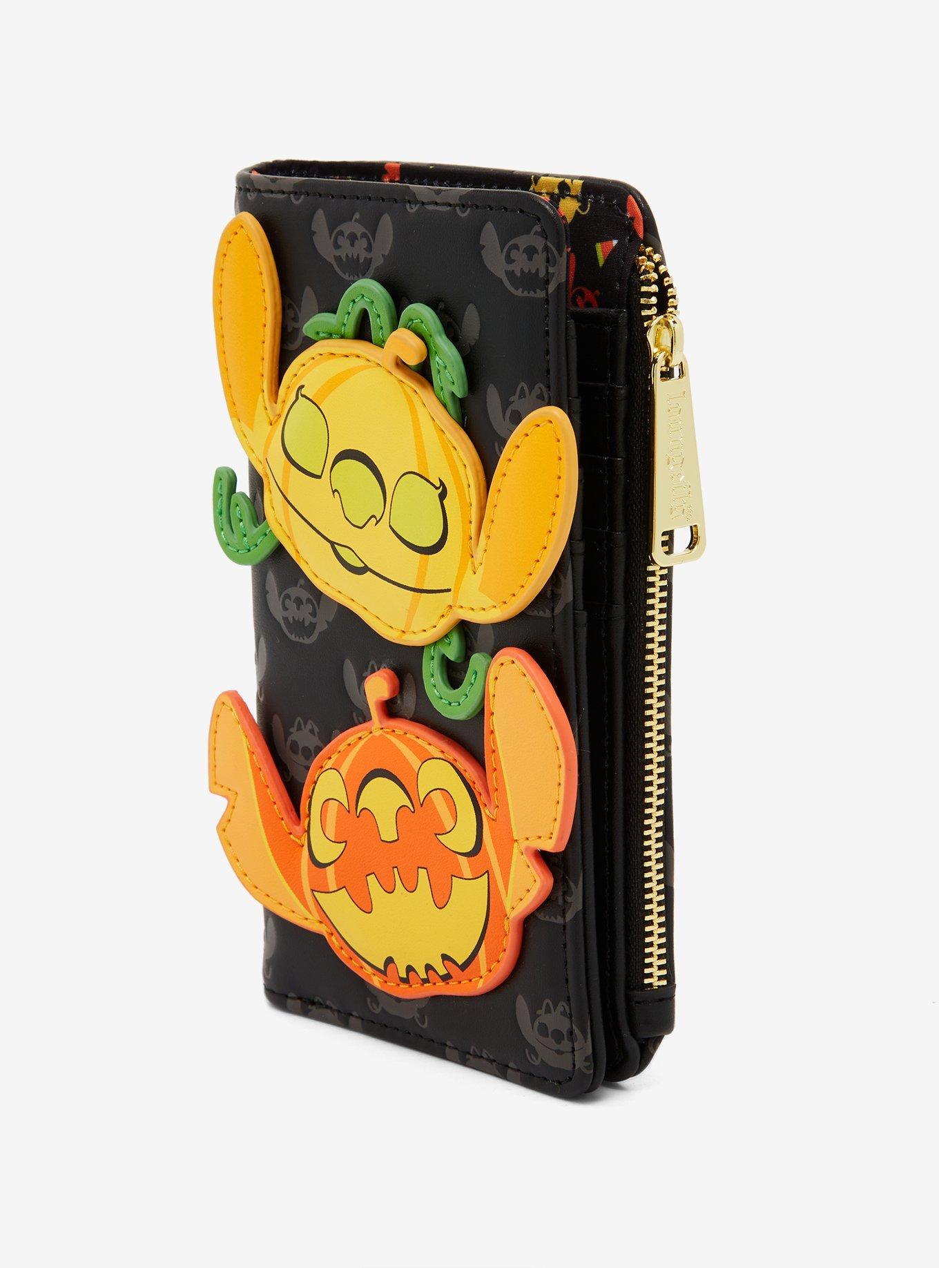 Loungefly Disney Lilo & Stitch: The Series Angel & Stitch Jack-O-Lantern Glow-in-the-Dark Wallet - BoxLunch Exclusvive, , alternate