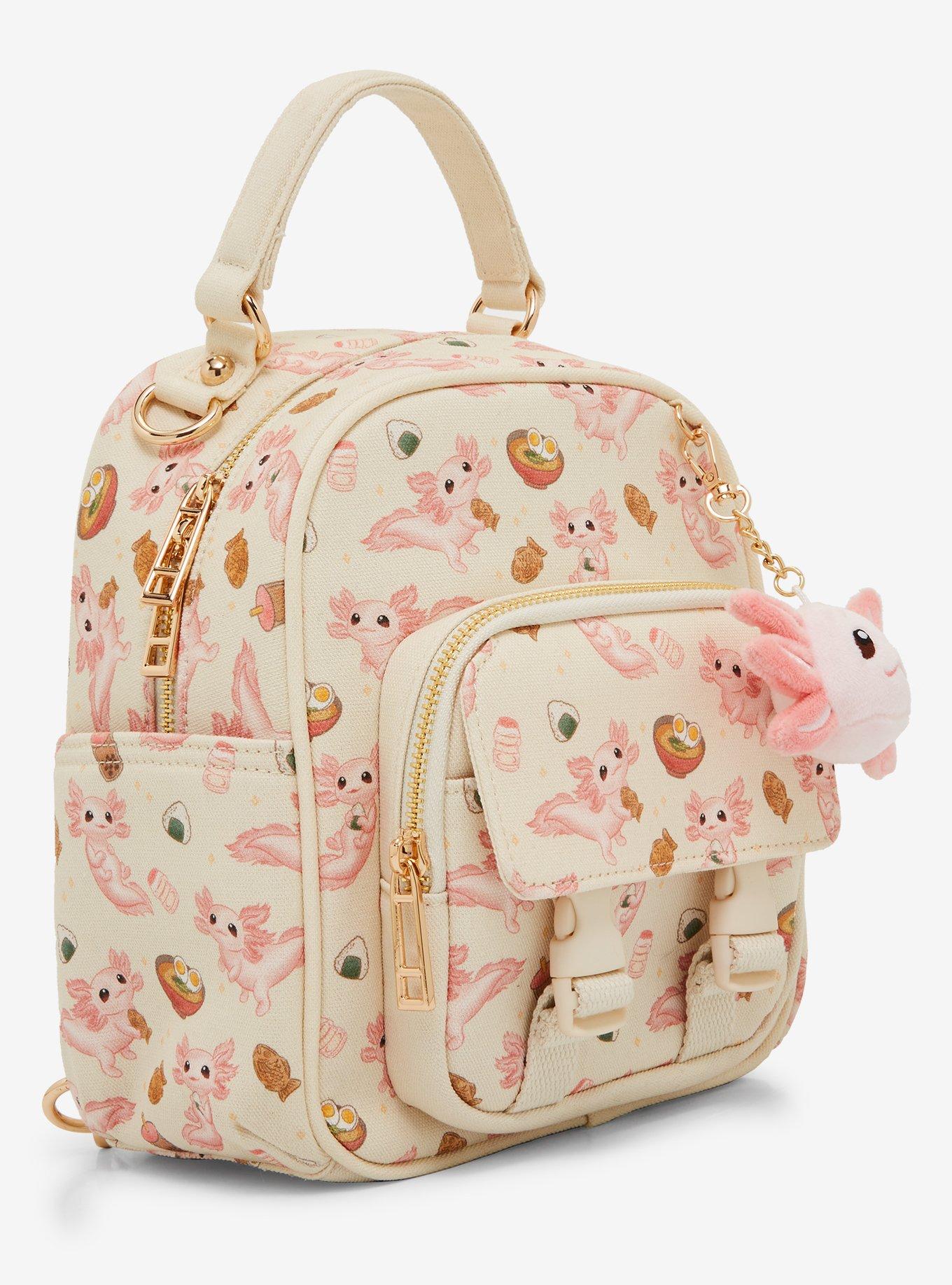 Axolotl & Snacks Allover Print Convertible Crossbody Bag - BoxLunch ...