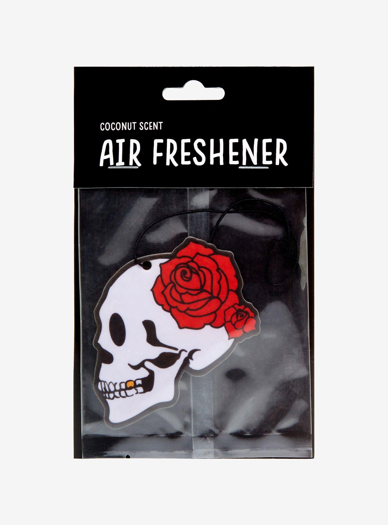 Red Flower Skull Air Freshener, , alternate