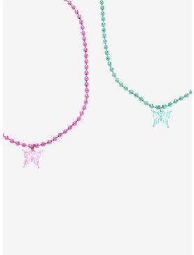 Vibrant Butterfly Ball Chain Best Friend Necklace Set, , hi-res