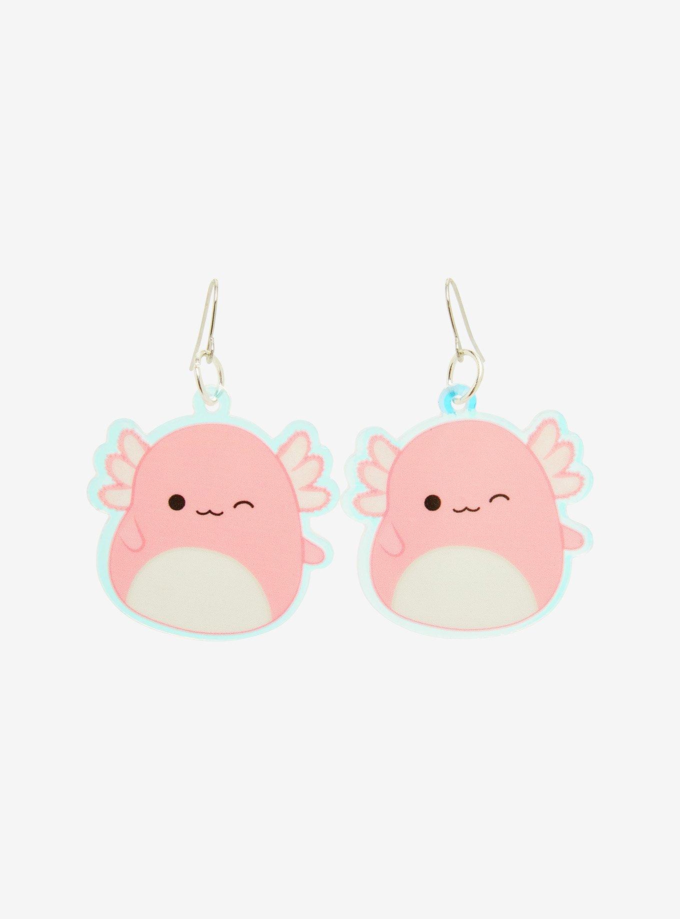 Squishmallows Iridescent Axolotl Earrings, , alternate