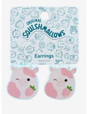 Squishmallows Iridescent Strawberry Cow Earrings, , hi-res