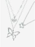 Butterfly Y2K Silver Necklace Set, , alternate