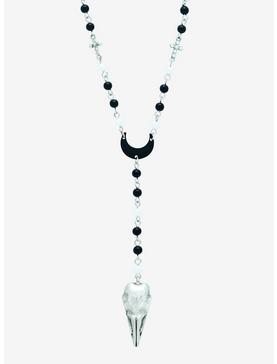 Raven Skull Rosary Necklace, , hi-res