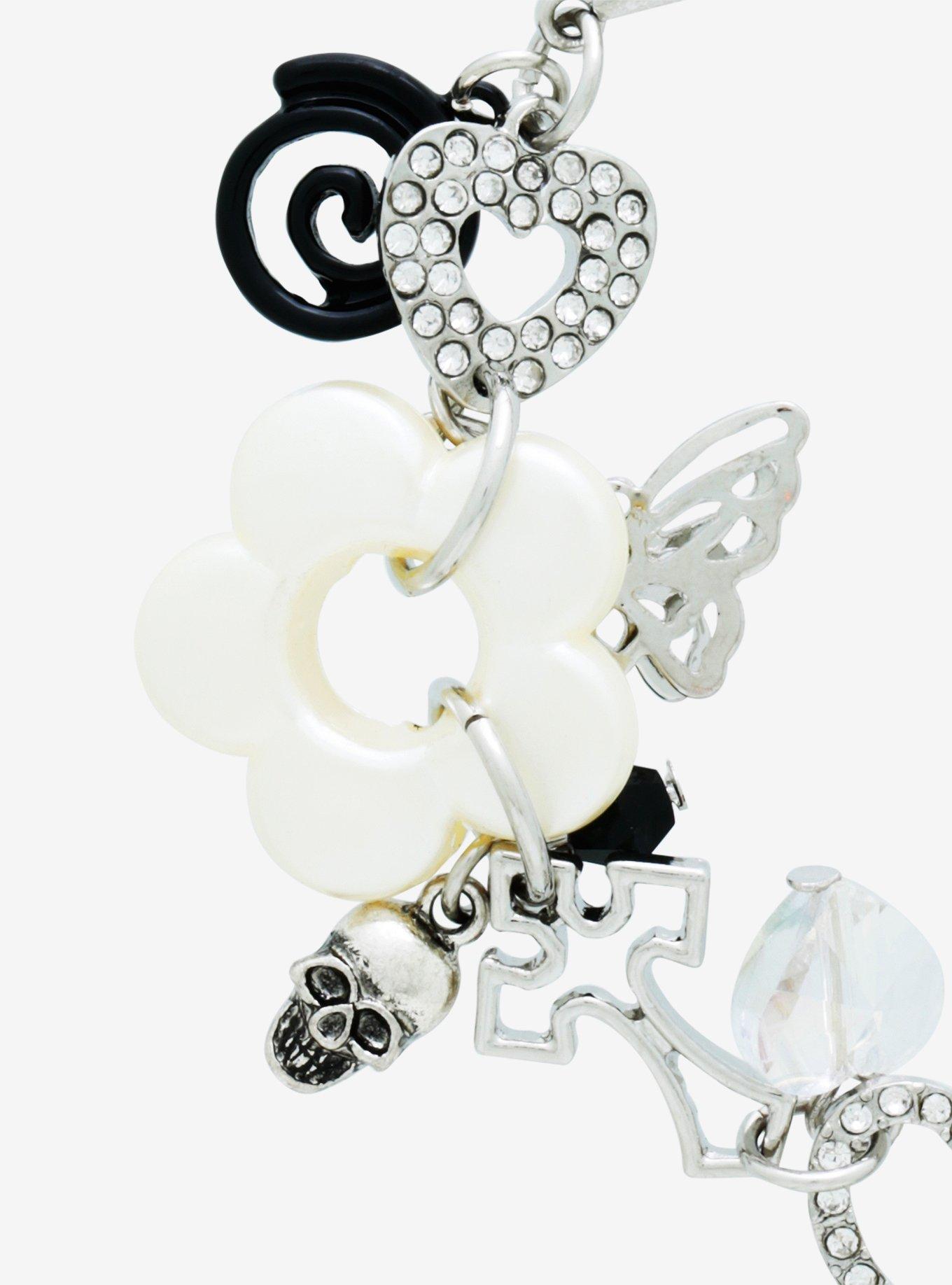 Grunge Heart Star Swirl Charm Bracelet, , alternate