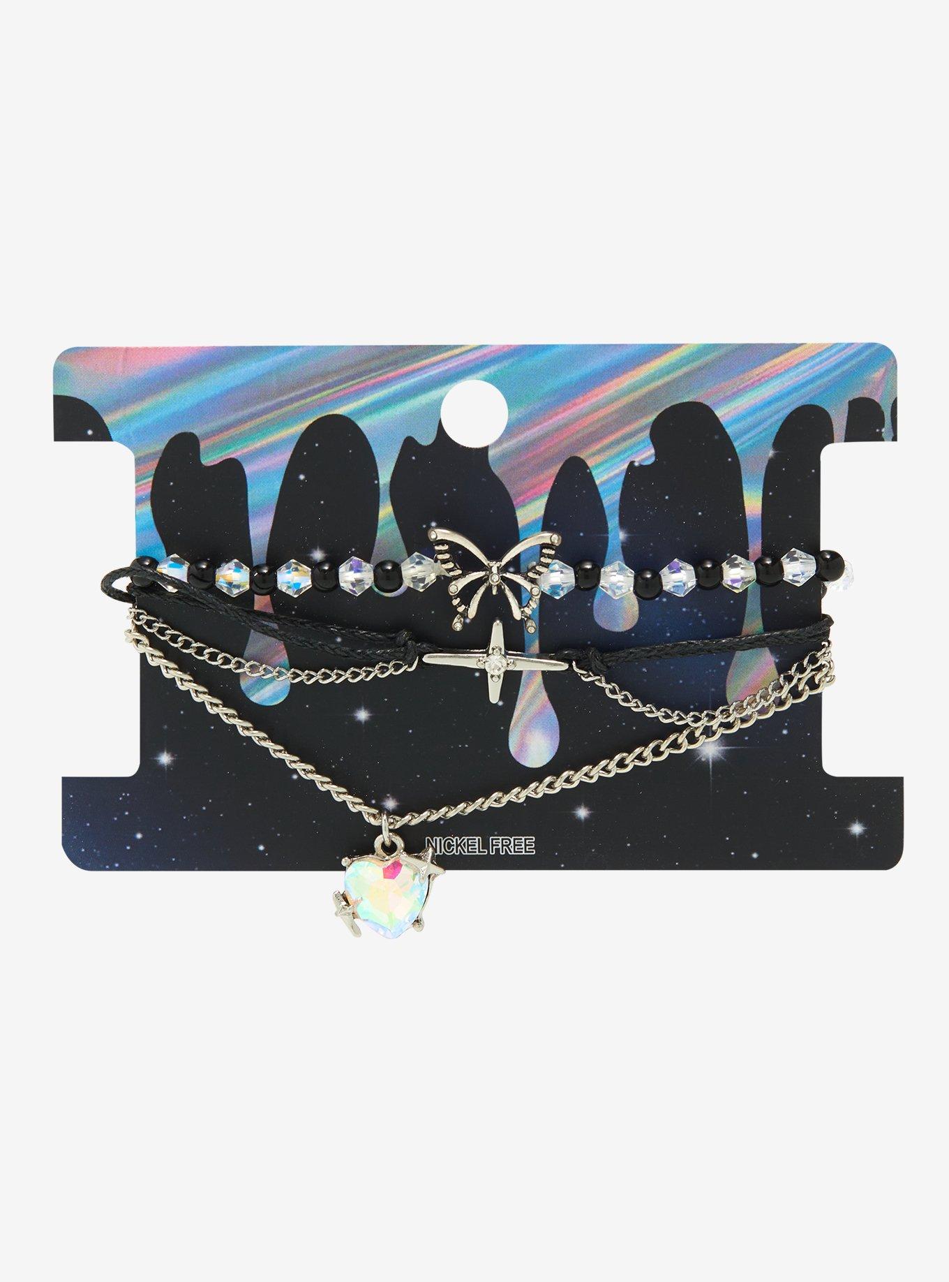 Heart Butterfly Star Bracelet Set, , alternate