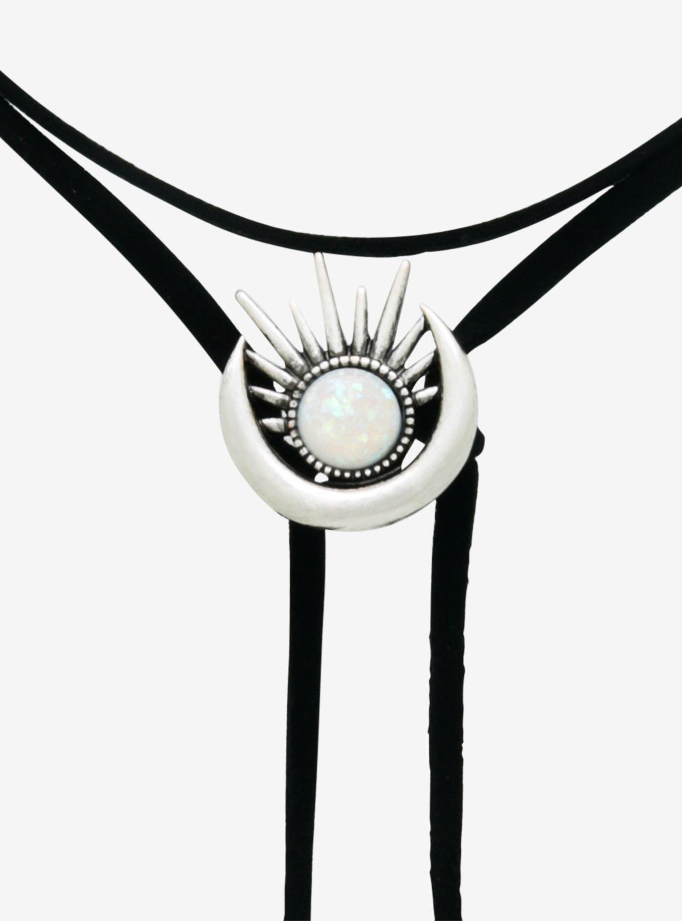 Crescent Moon Opal Bolo Necklace, , alternate